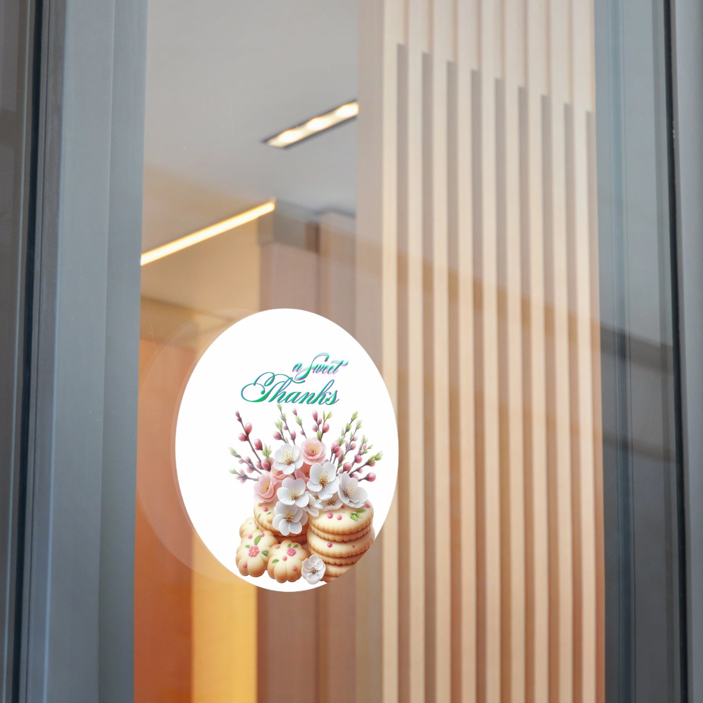 Floral Thank You Custom Vinyl Stickers, Wedding Favors, Party Decor, Personalized Gift, Cute Floral Design, Sweet Treats Decal