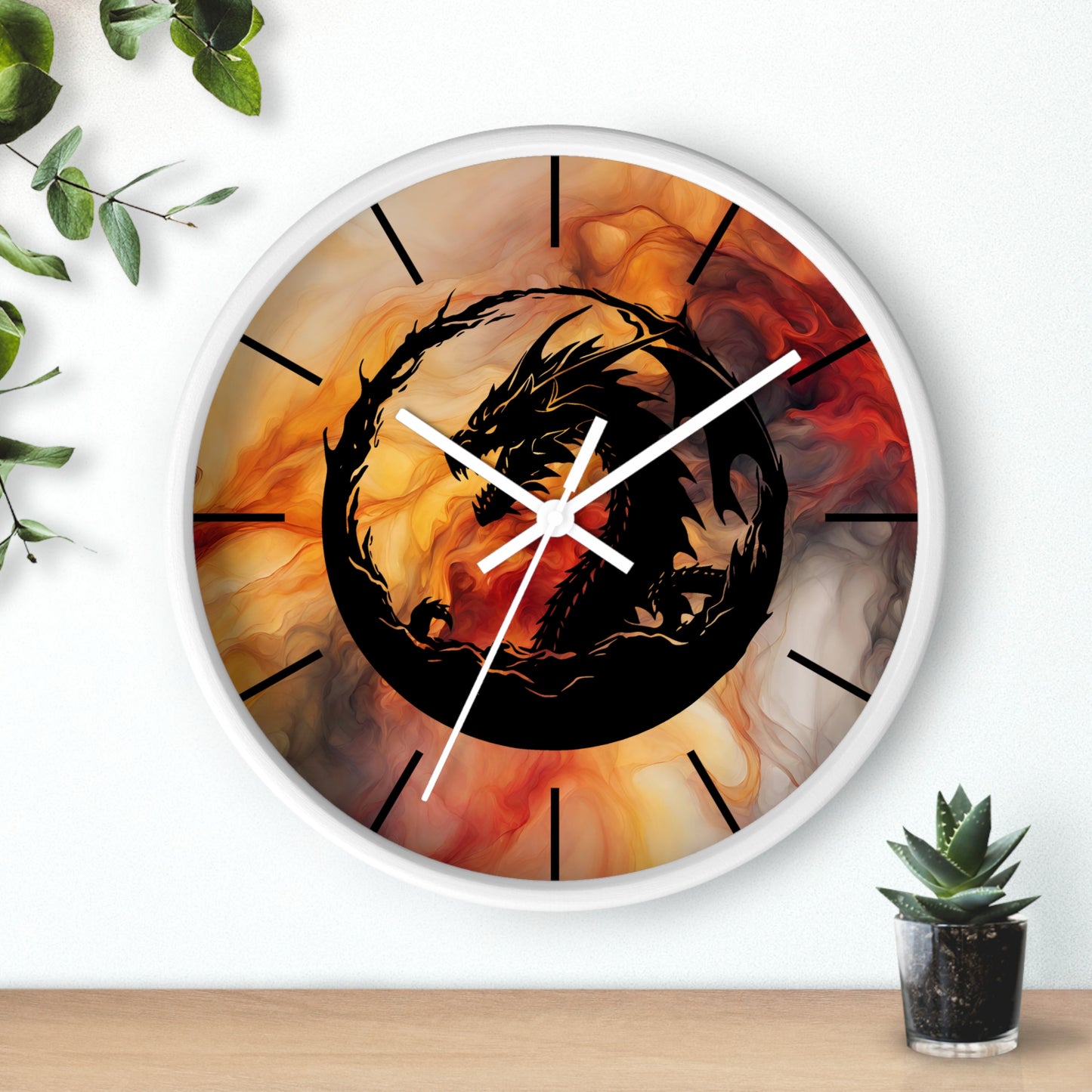 Dragon Smoky Wall Clock - Mystical Home Office Decor Gift