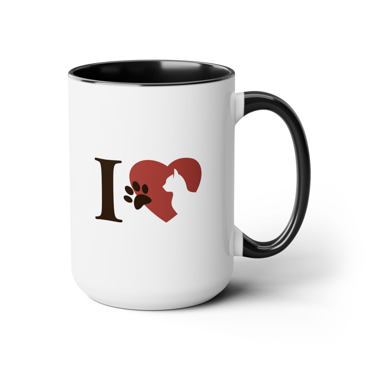 Pet Cat Theme Two-Tone Coffee Mugs, 15oz, Animal Lovers,  Cat Lover Quote, Pet Lovers, Coffee, Tea, Hot Chocolate Lovers, Gift Idea for Any Occasion