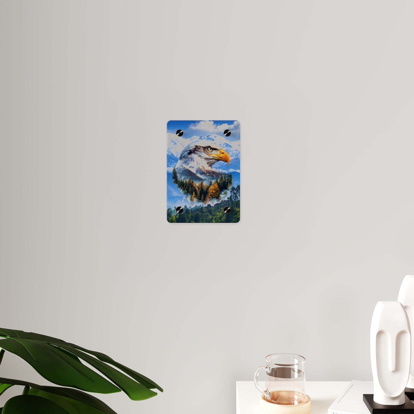 Eagle Mountain Acrylic Wall Art Panel — Patriotic Wilderness Landscape Decor