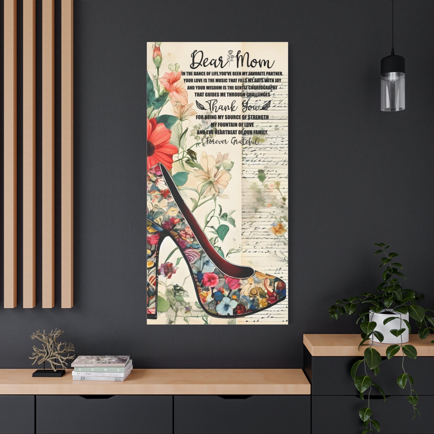 Inspirational Floral Canvas Wall Art for Mom - Perfect Gift for Mother's Day