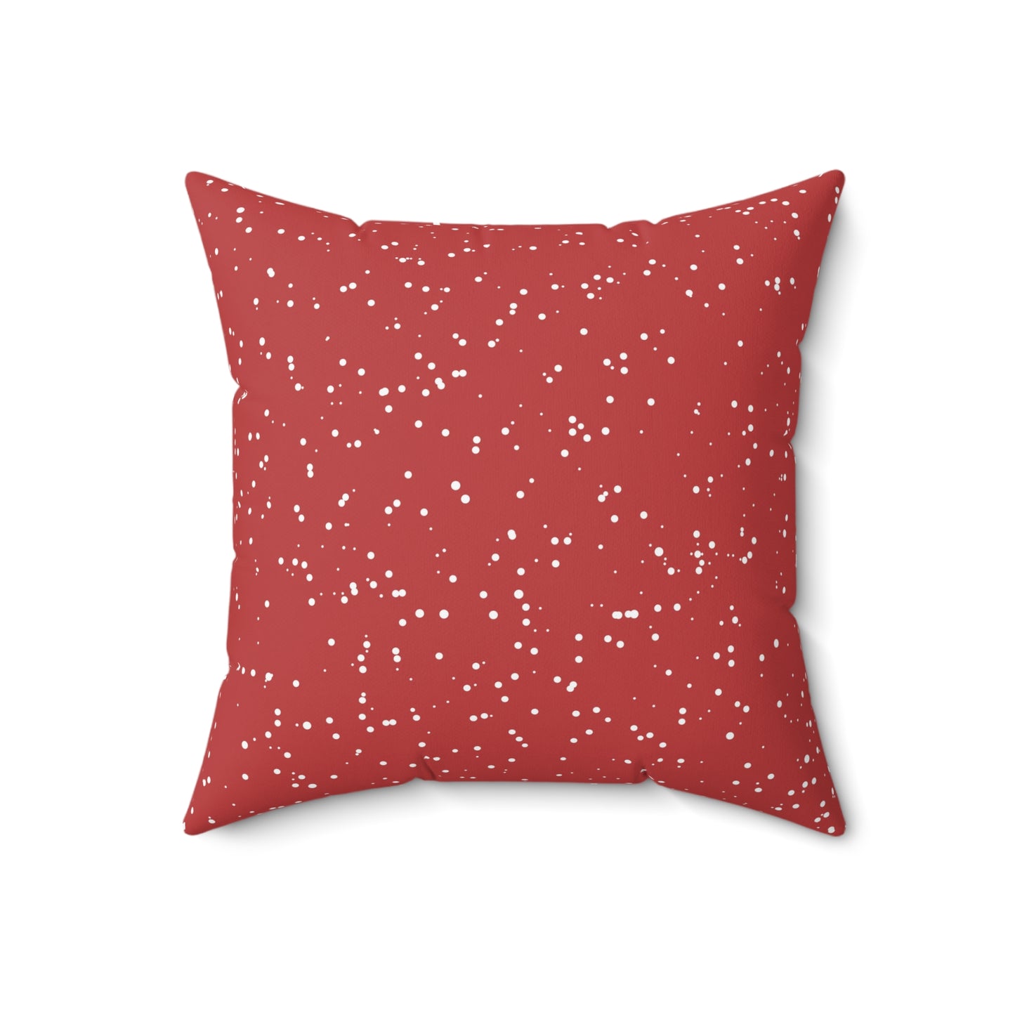 Spun Polyester Square Pillow features a Heart Shape Christmas Floral Design on One Side, Beautiful Accent for Home or Office