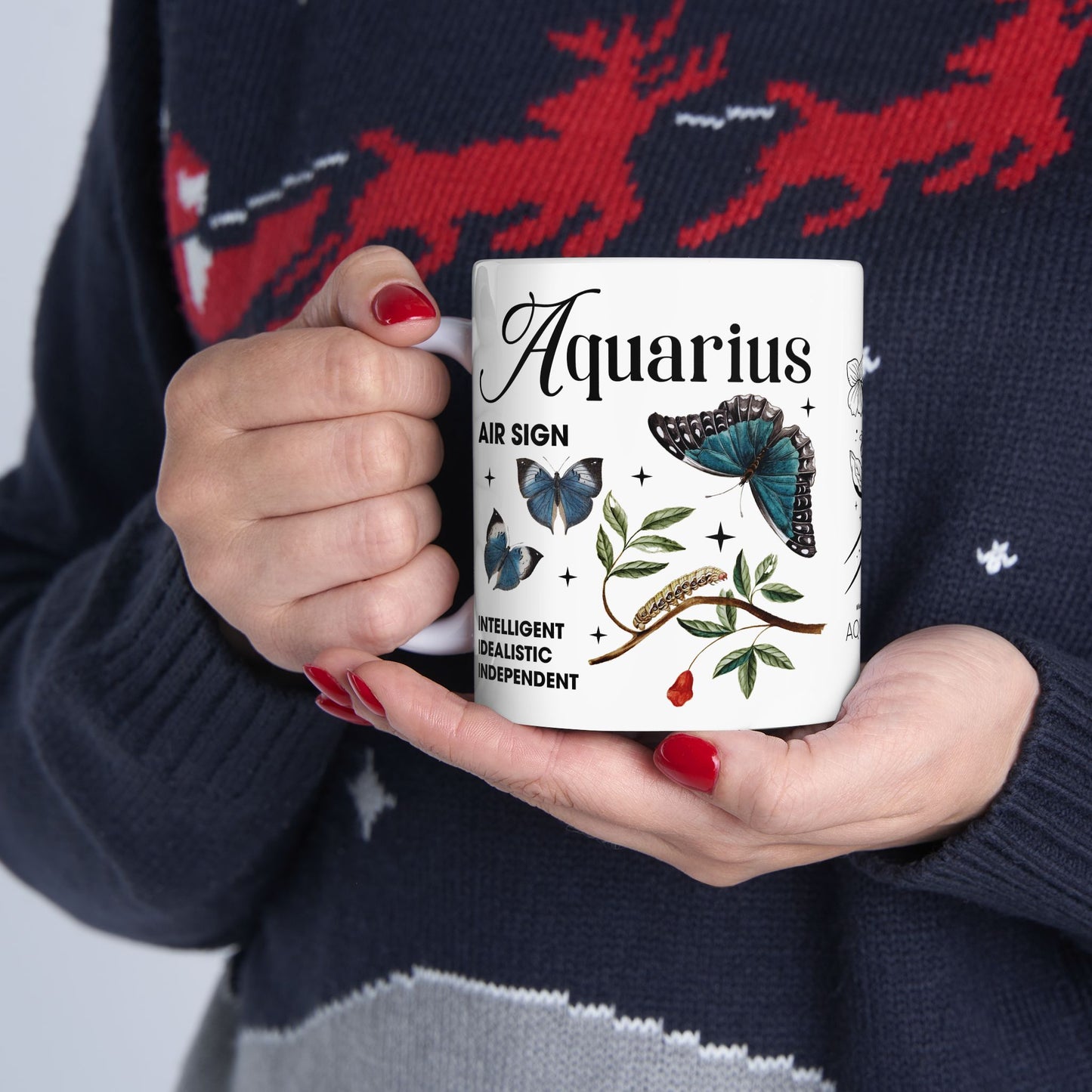 Zodiac Aquarius Ceramic Mug (11oz & 15oz) - Astrology Gift for Star Sign Lovers