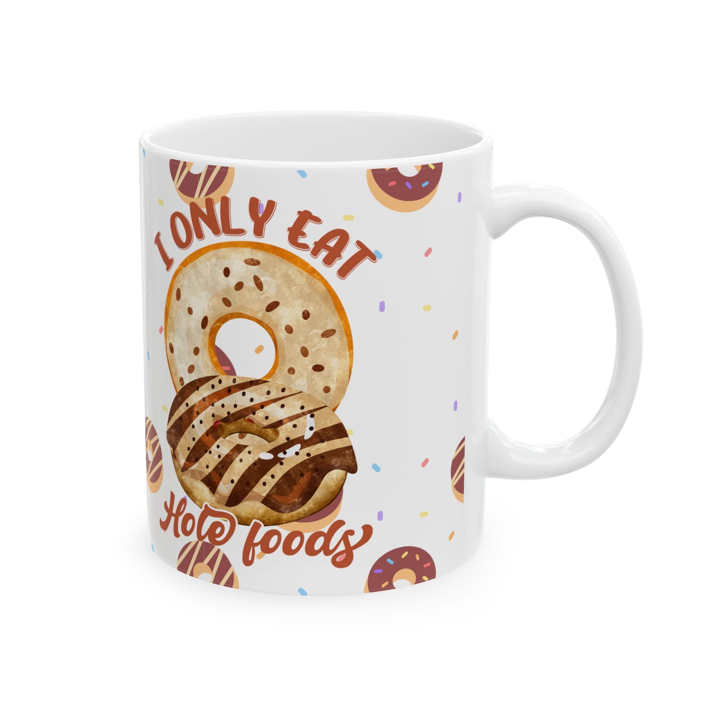 Whimsical Donut Ceramic Mug - Perfect for Coffee Lovers, Gift for Foodies, Birthday Celebration, Kitchen Decor, Funny Beverage Holder