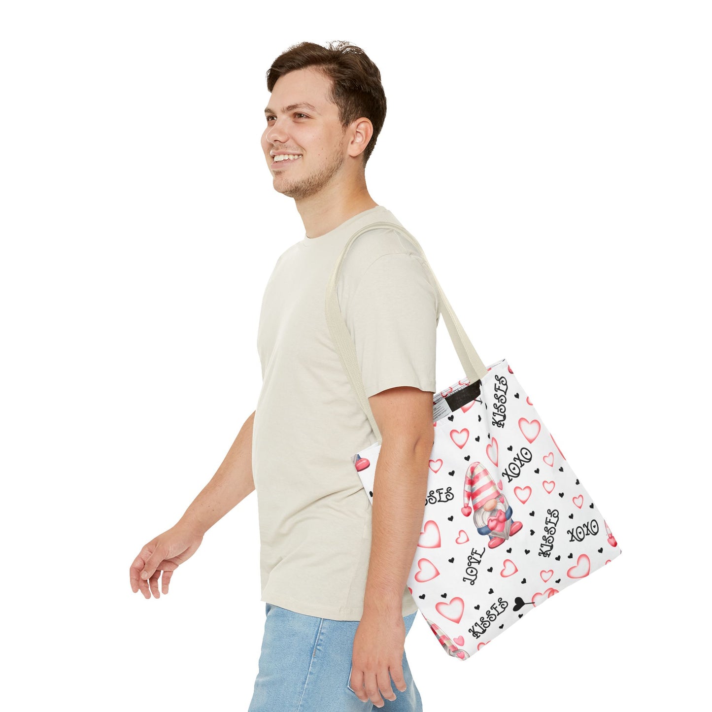 Romantic Love Gnome Tote Bag - Whimsical Valentine Gift for Gnome Lovers