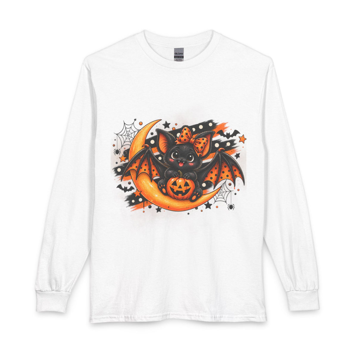 Halloween Bat and Jack-O'-Lantern Long Sleeve T-Shirt