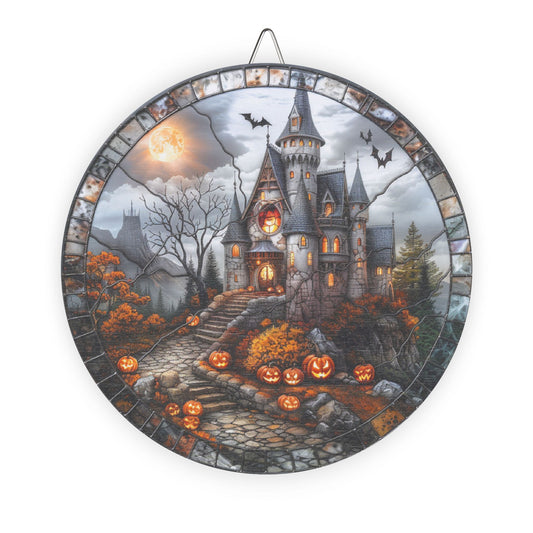 Halloween-Themed Rustic Charm Wood Sign - Spooky Autumn Wall Art Haunted House Decor