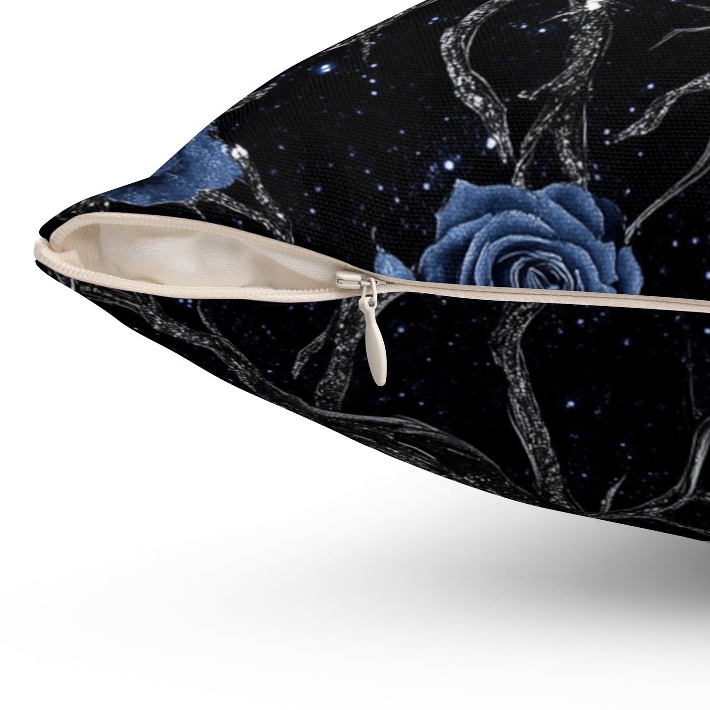 Elegant Floral Throw Pillow, Black Rose Cushion, Dark Aesthetic Home Decor, Gothic Pillow Cover, Cozy Gift for Her