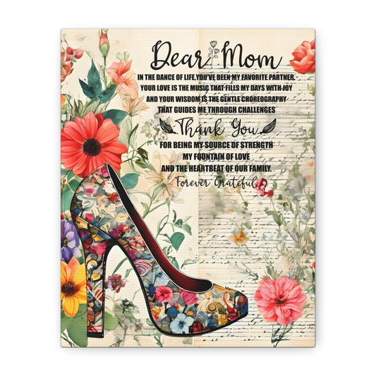 Inspirational Floral Canvas Wall Art for Mom - Perfect Gift for Mother's Day