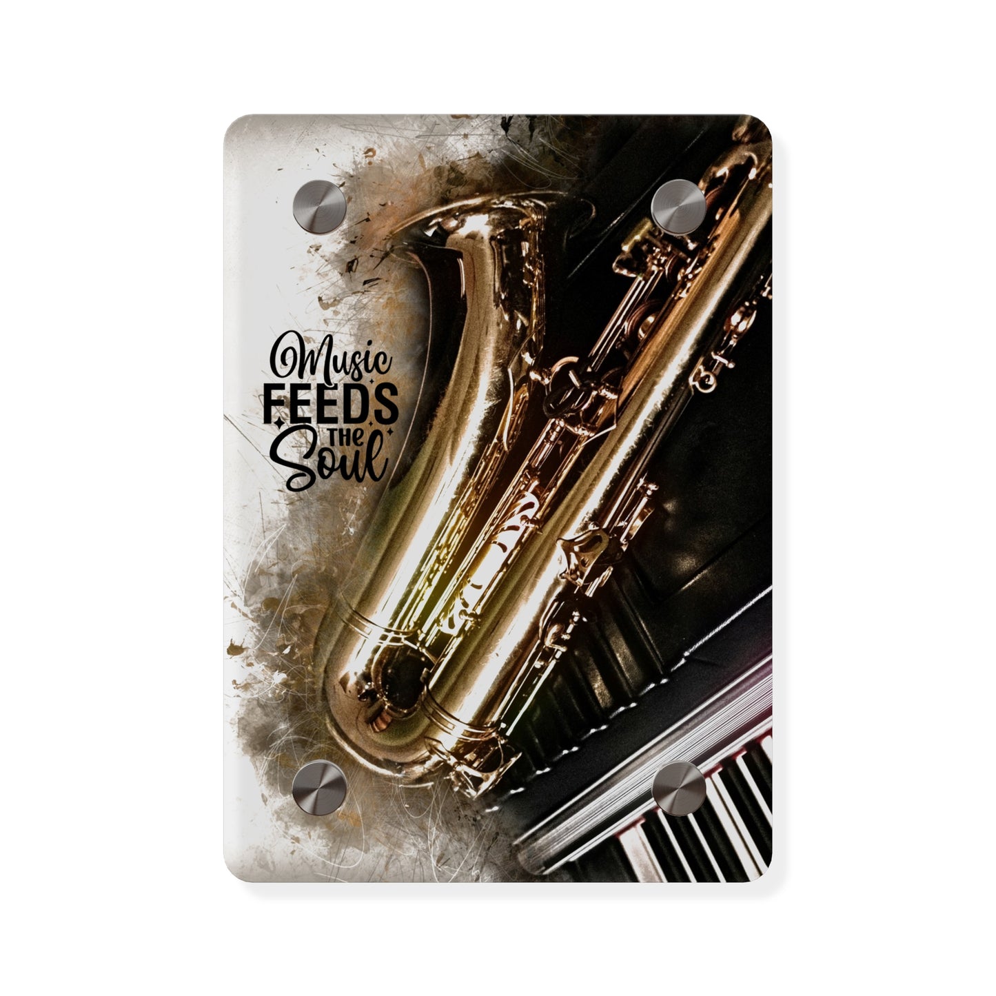 Inspirational Acrylic Wall Art Panel - "Music Feeds the Soul"