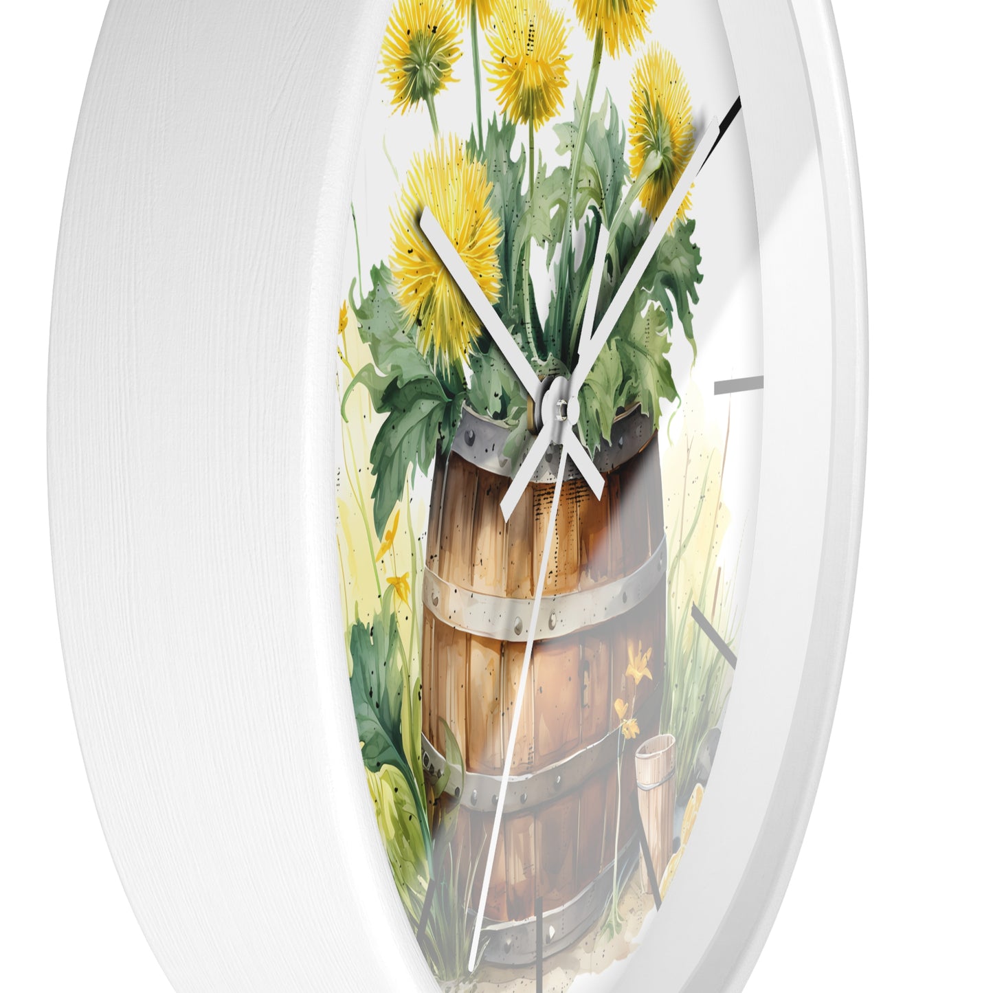 Sunflower Barrel Wall Clock - Farmhouse Country Decor Gift
