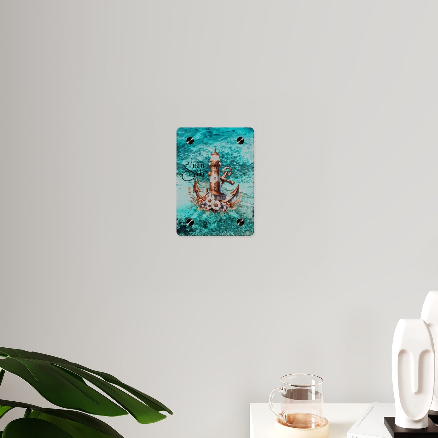 Nautical Acrylic Wall Art Panel - "Let Your Light Shine" Home Decor