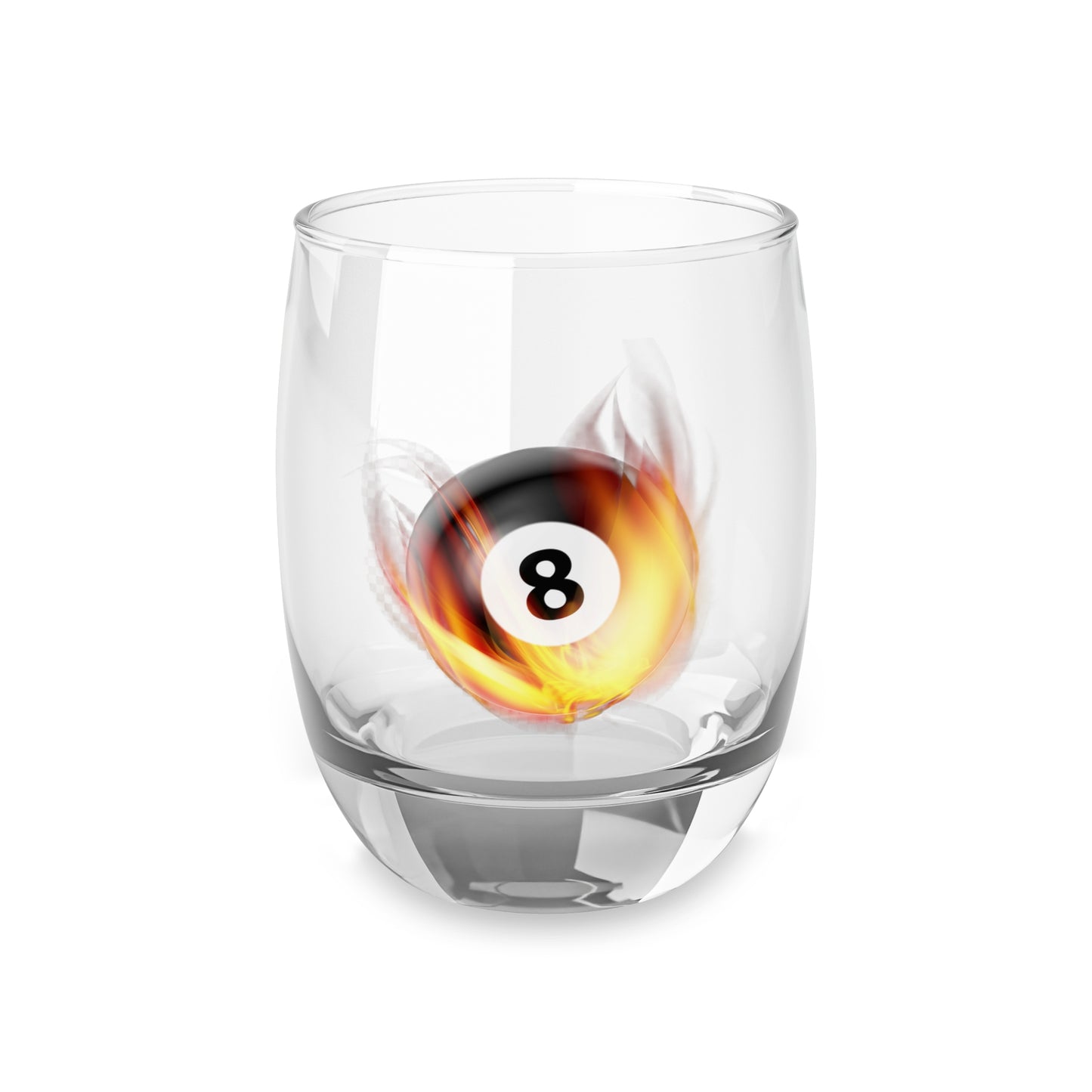 Flaming 8-Ball Whiskey Glass 6oz - Novelty Rocks Glass for Pool Players & Bar Gifts