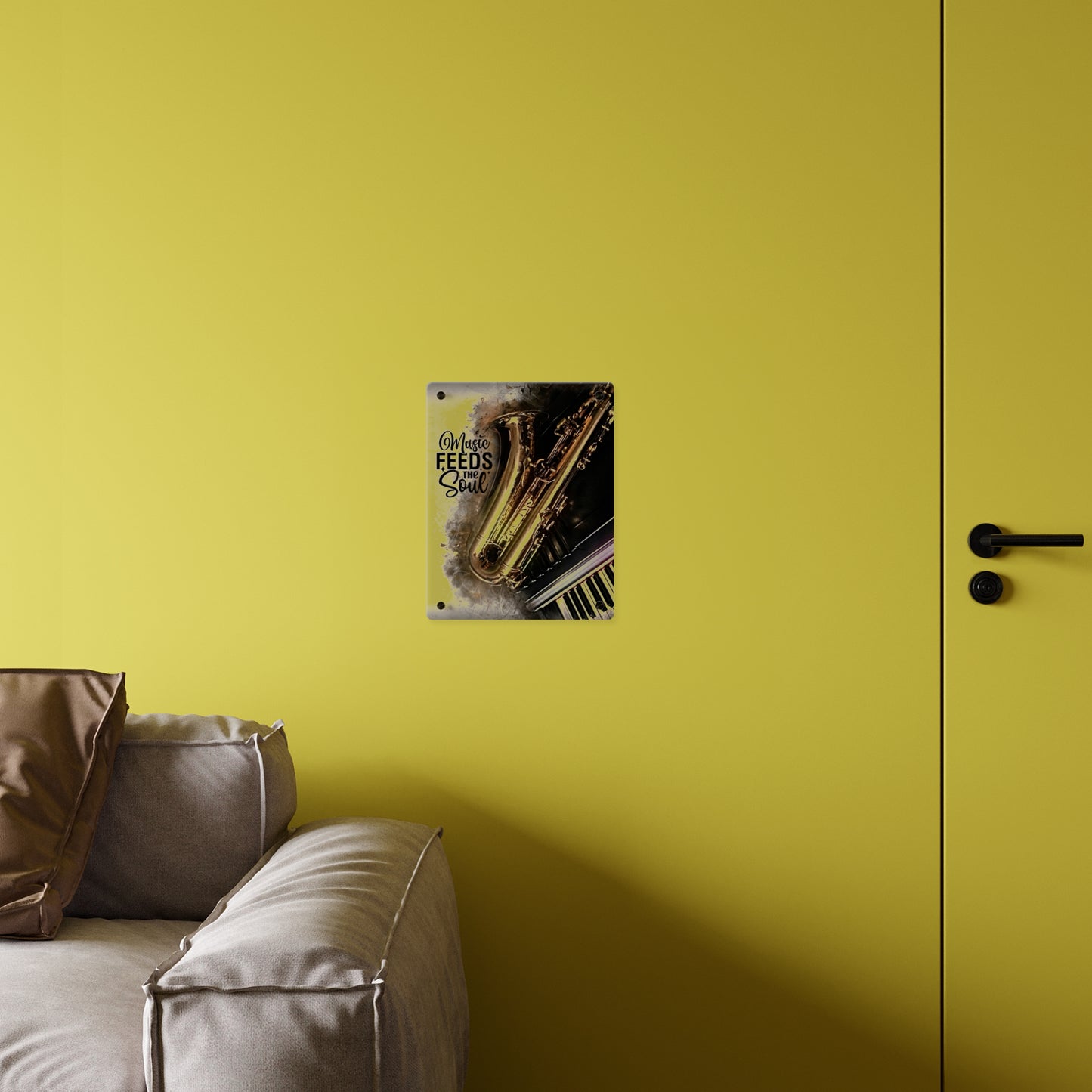 Inspirational Acrylic Wall Art Panel - "Music Feeds the Soul"