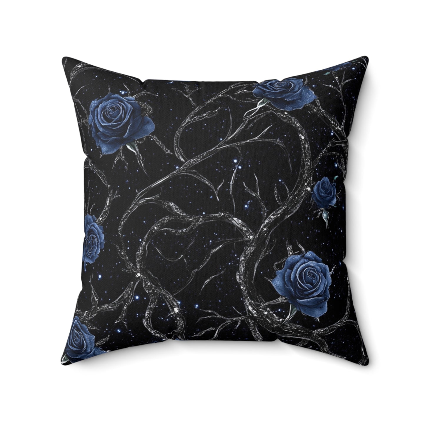 Elegant Floral Throw Pillow, Black Rose Cushion, Dark Aesthetic Home Decor, Gothic Pillow Cover, Cozy Gift for Her