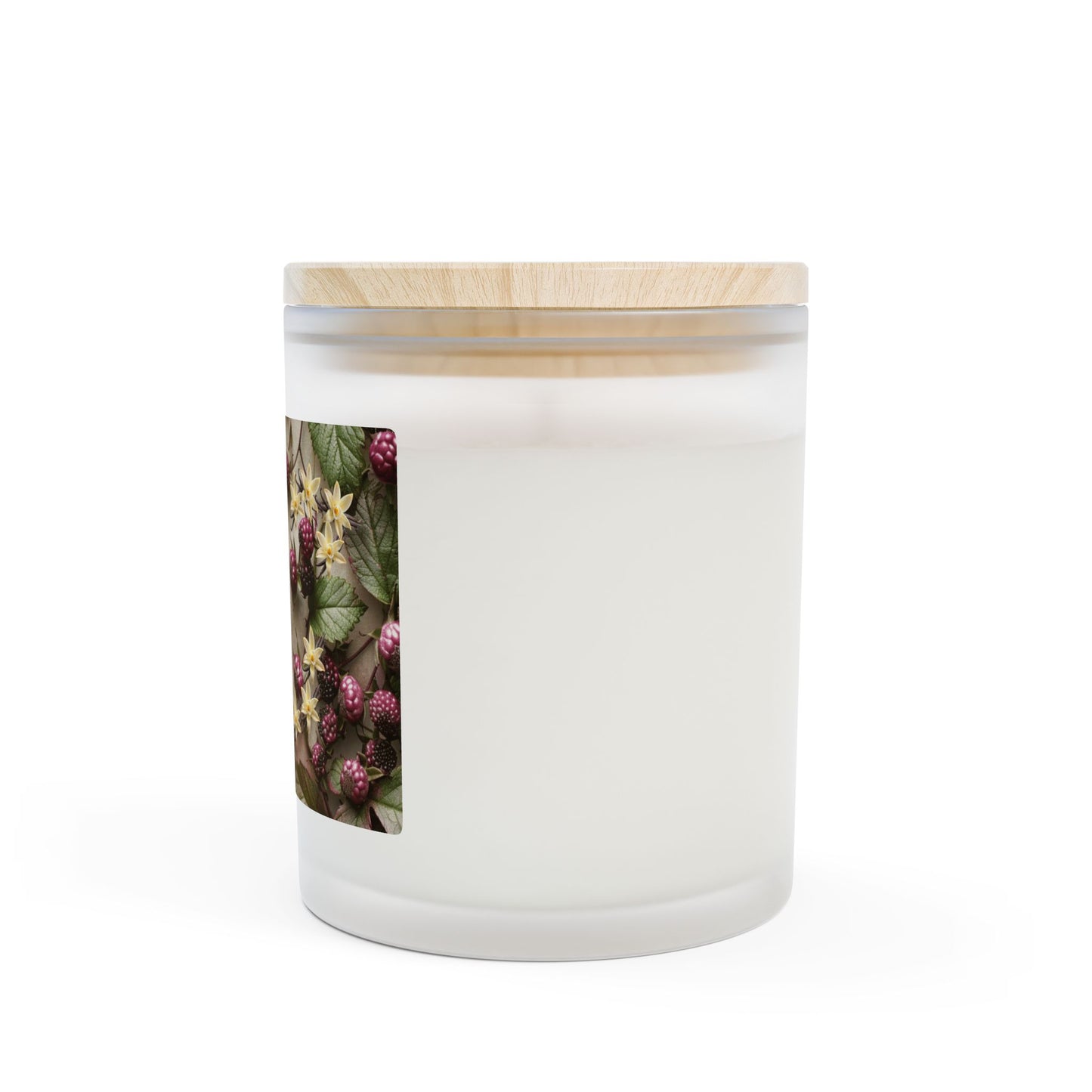 Vanilla Frosted Glass Candle – 11oz Scented Soy Candle with Wooden Lid