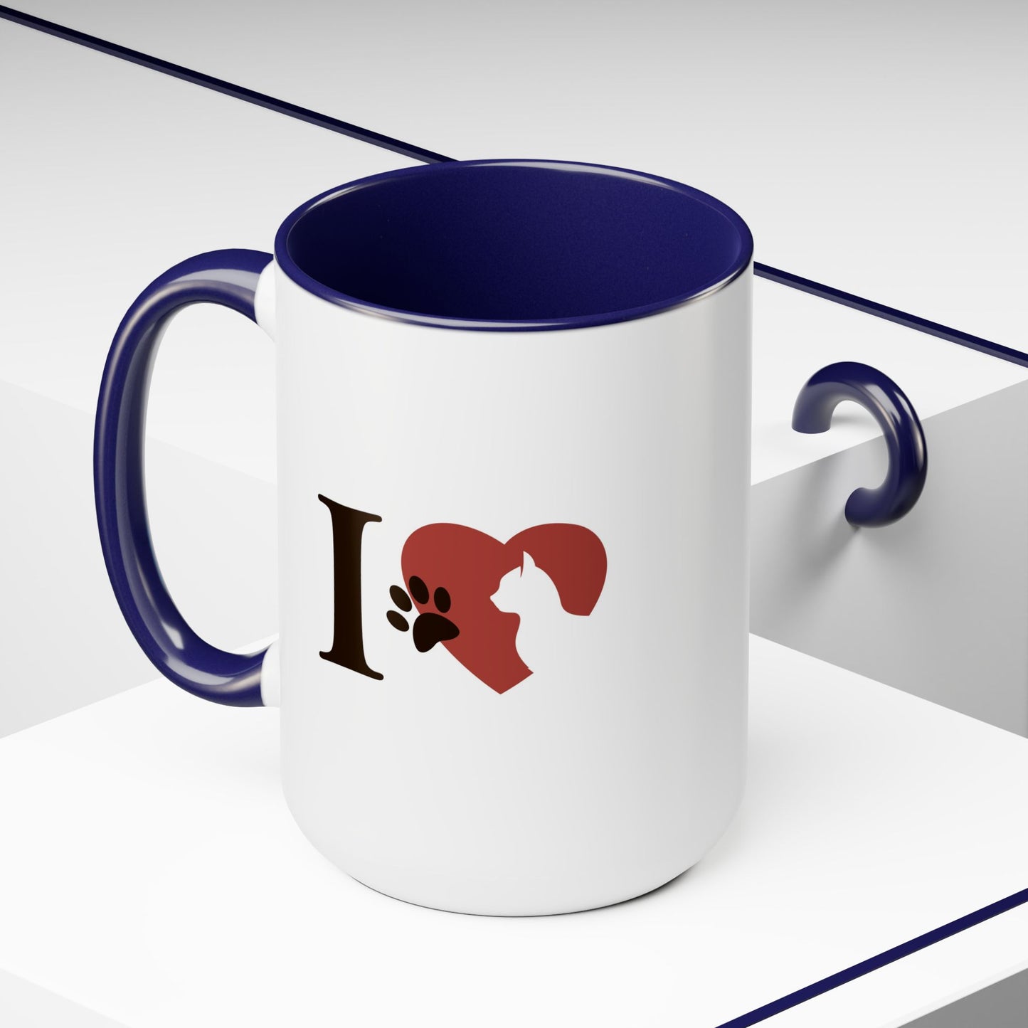 Pet Cat Theme Two-Tone Coffee Mugs, 15oz, Animal Lovers,  Cat Lover Quote, Pet Lovers, Coffee, Tea, Hot Chocolate Lovers, Gift Idea for Any Occasion