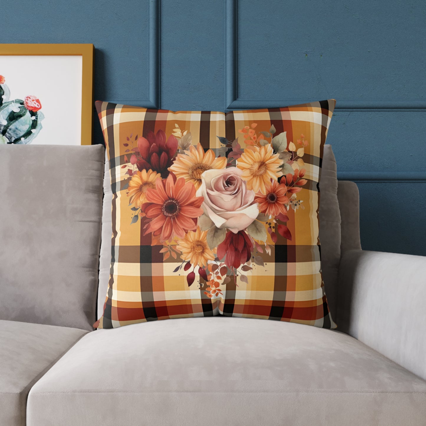 Fall Theme Square Poly Canvas Pillow, Beautiful Two-Sided Fall and Fall Quote Decor for Home or Office, Stylish Accent for Any Room