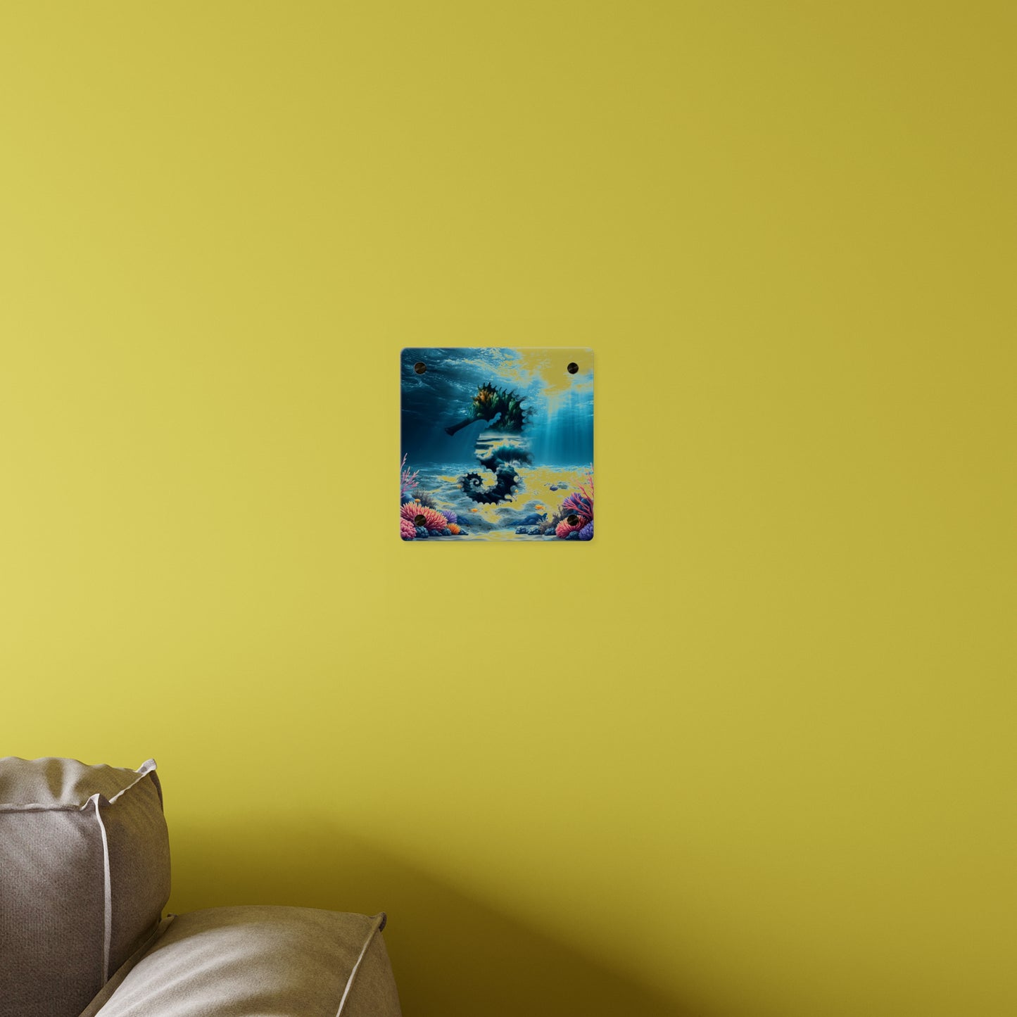 Acrylic Wall Art Panel — Underwater Seahorse Ocean Scene Panel