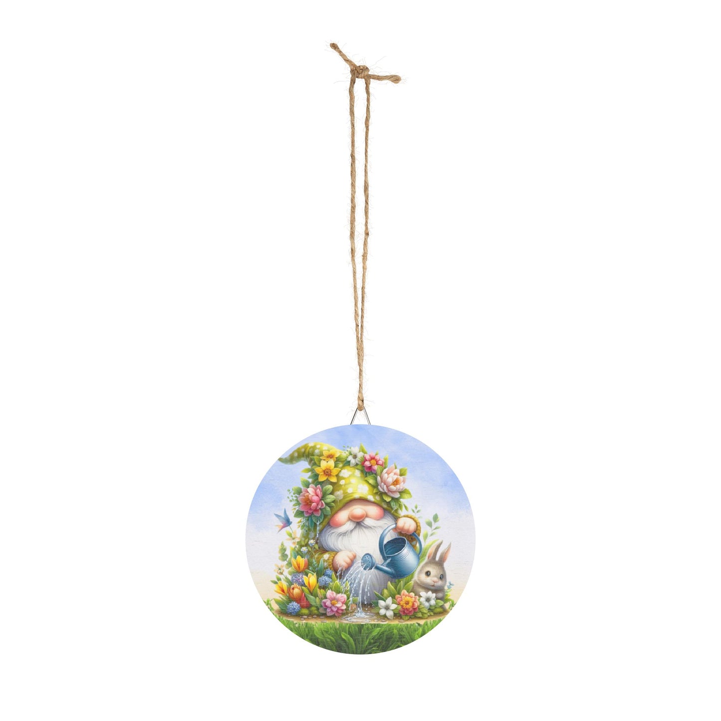 Whimsical Gnome Garden Rustic Charm Wood Sign - Cute Rustic Charm Decoration for Home & Spring Celebrations
