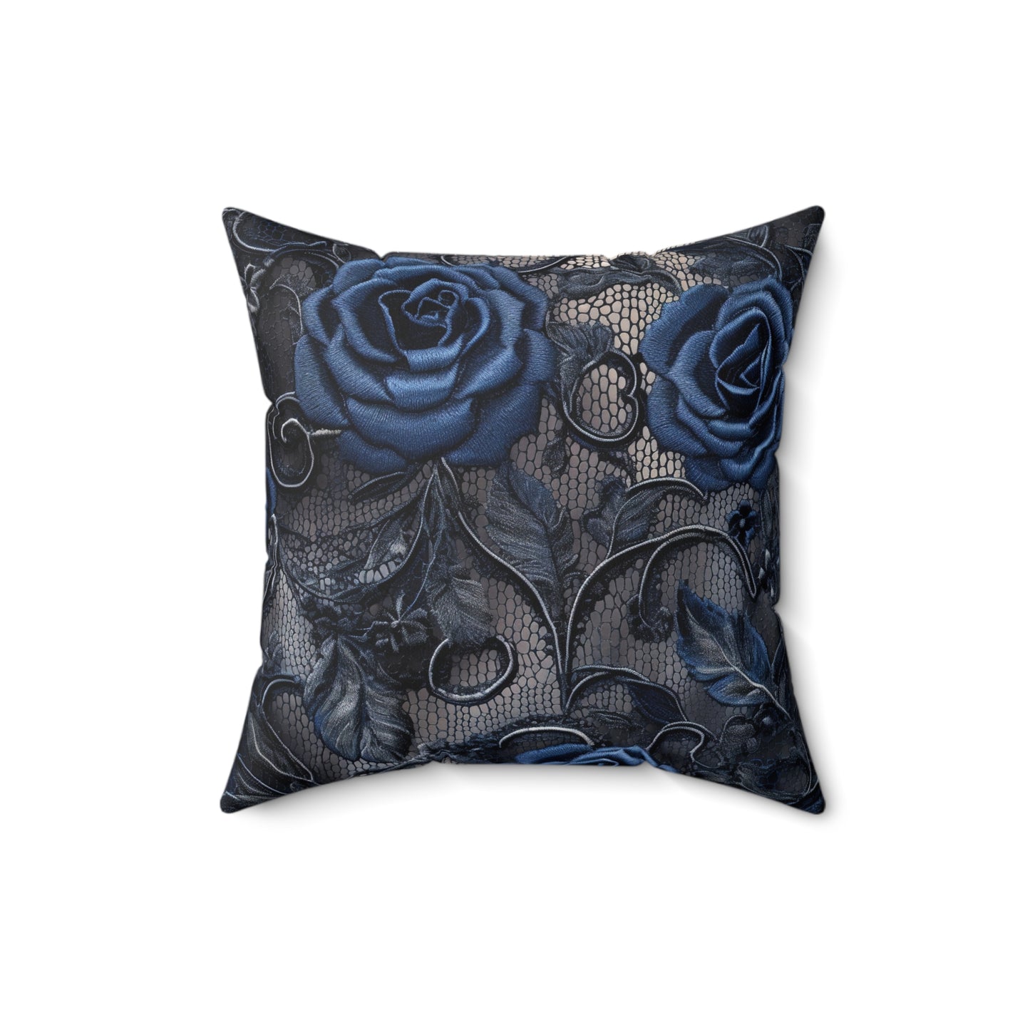 Gothic Elegant Blue Rose Square Pillow | Floral Home Decor, Cozy Living Room Accent, Perfect Gift for Mother's Day or Birthdays