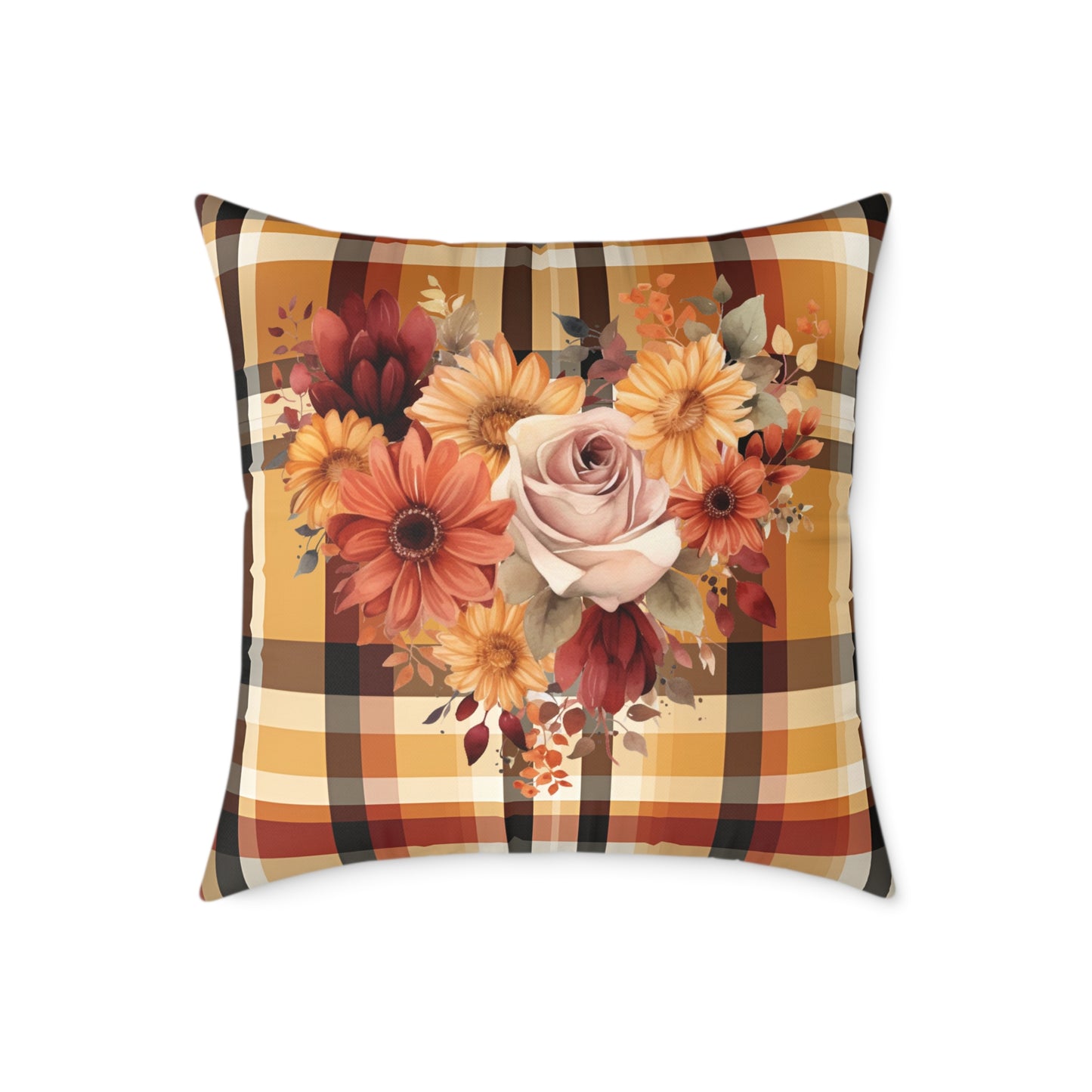 Fall Theme Square Poly Canvas Pillow, Beautiful Two-Sided Fall and Fall Quote Decor for Home or Office, Stylish Accent for Any Room