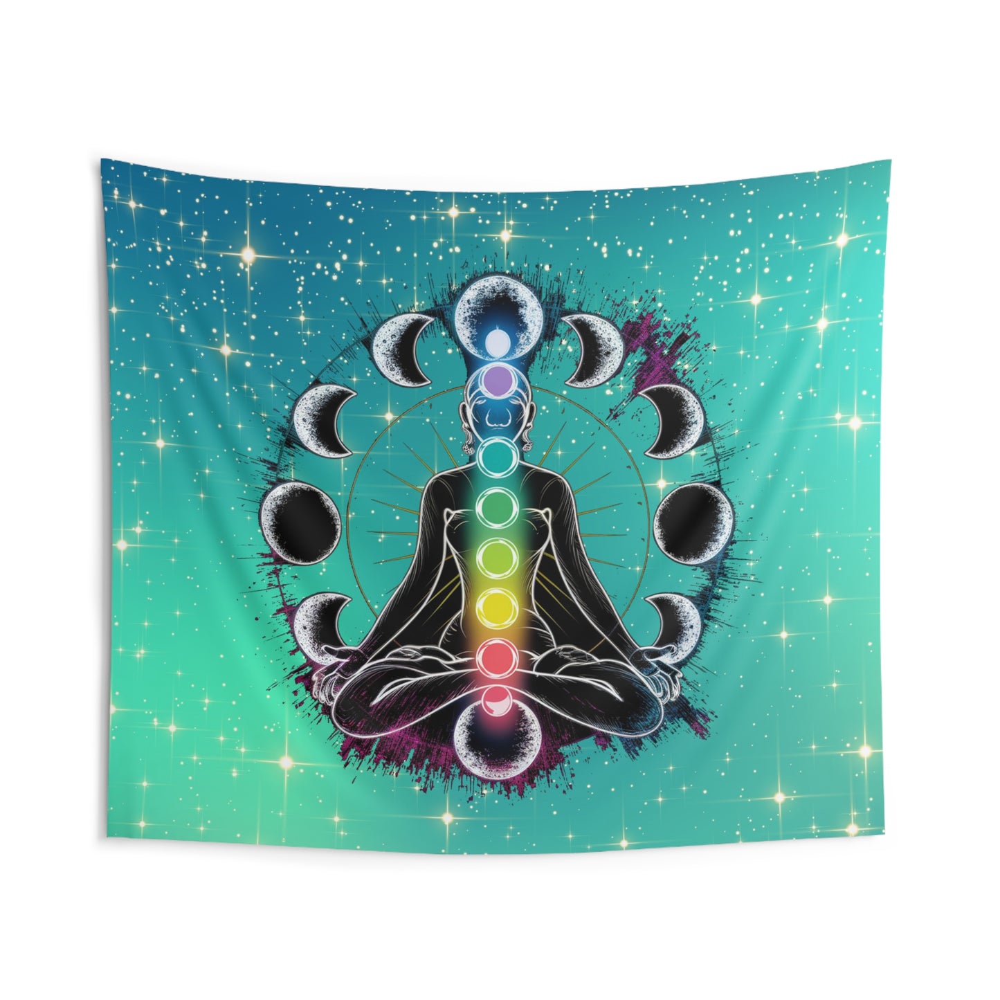 Chakra Meditation Wall Tapestry, Boho Room Decor, Spiritual Art, Zen Home Decor, Gift for Yoga Lovers