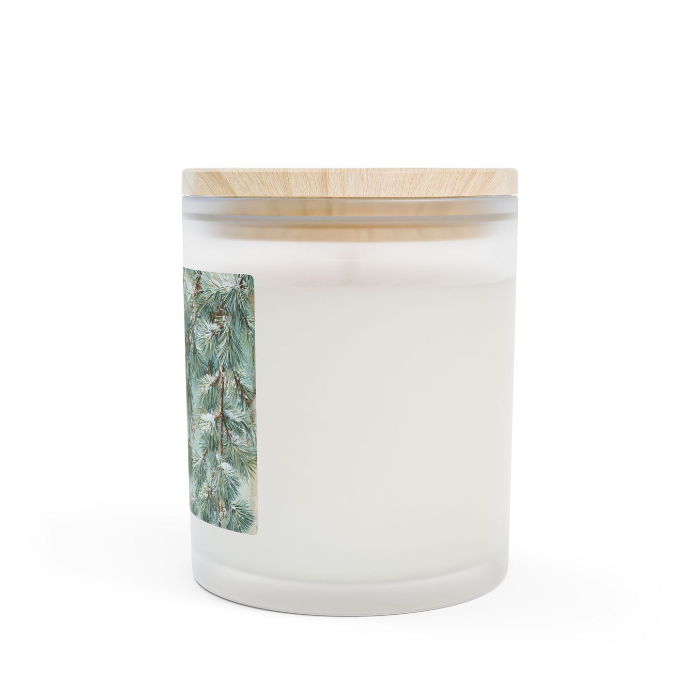 Vanilla Frosted Glass Candle – 11oz Scented Soy Candle with Wooden Lid