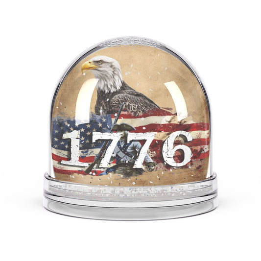 Patriotic Snow Globe with Eagle and 1776 Design