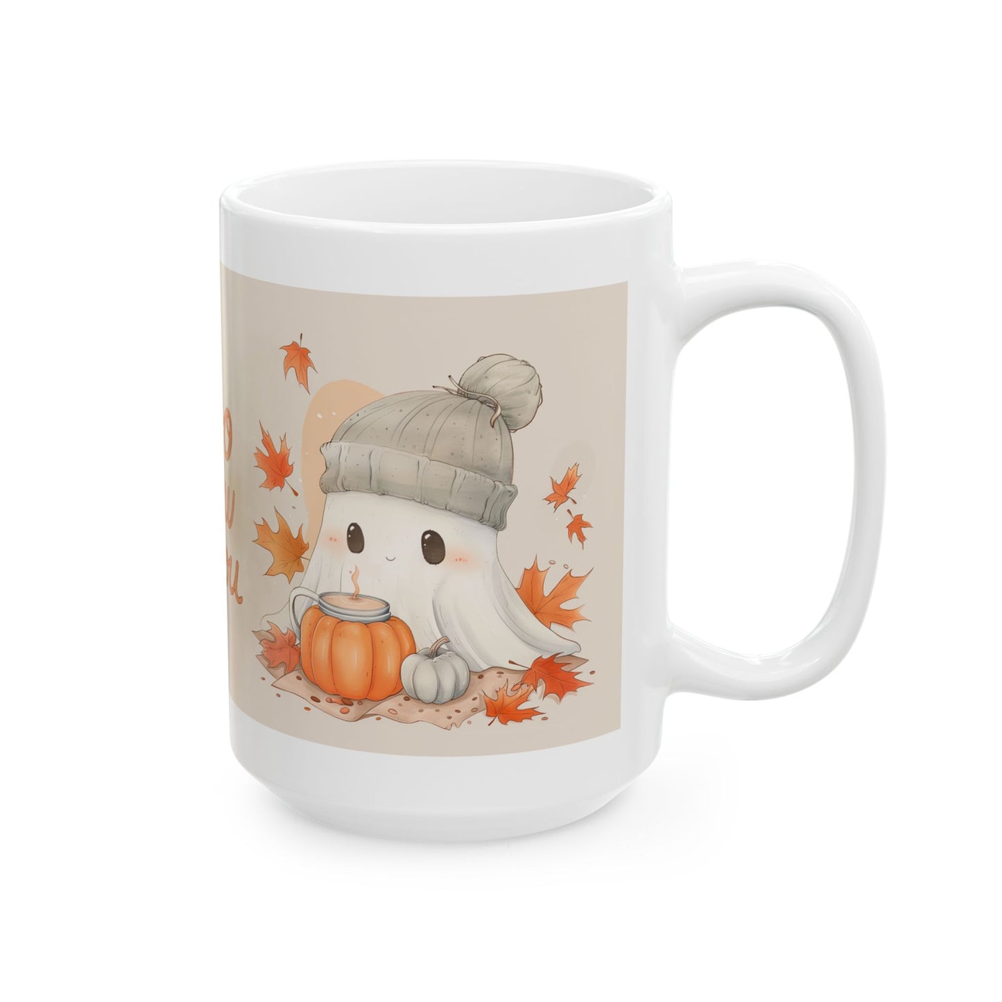 Autumn-Themed Ceramic Mug - "Boo Brew & You" - Perfect for Cozy Fall Days, Halloween, Gift for Coffee Lovers, Fall Decor, Seasonal Drinkware