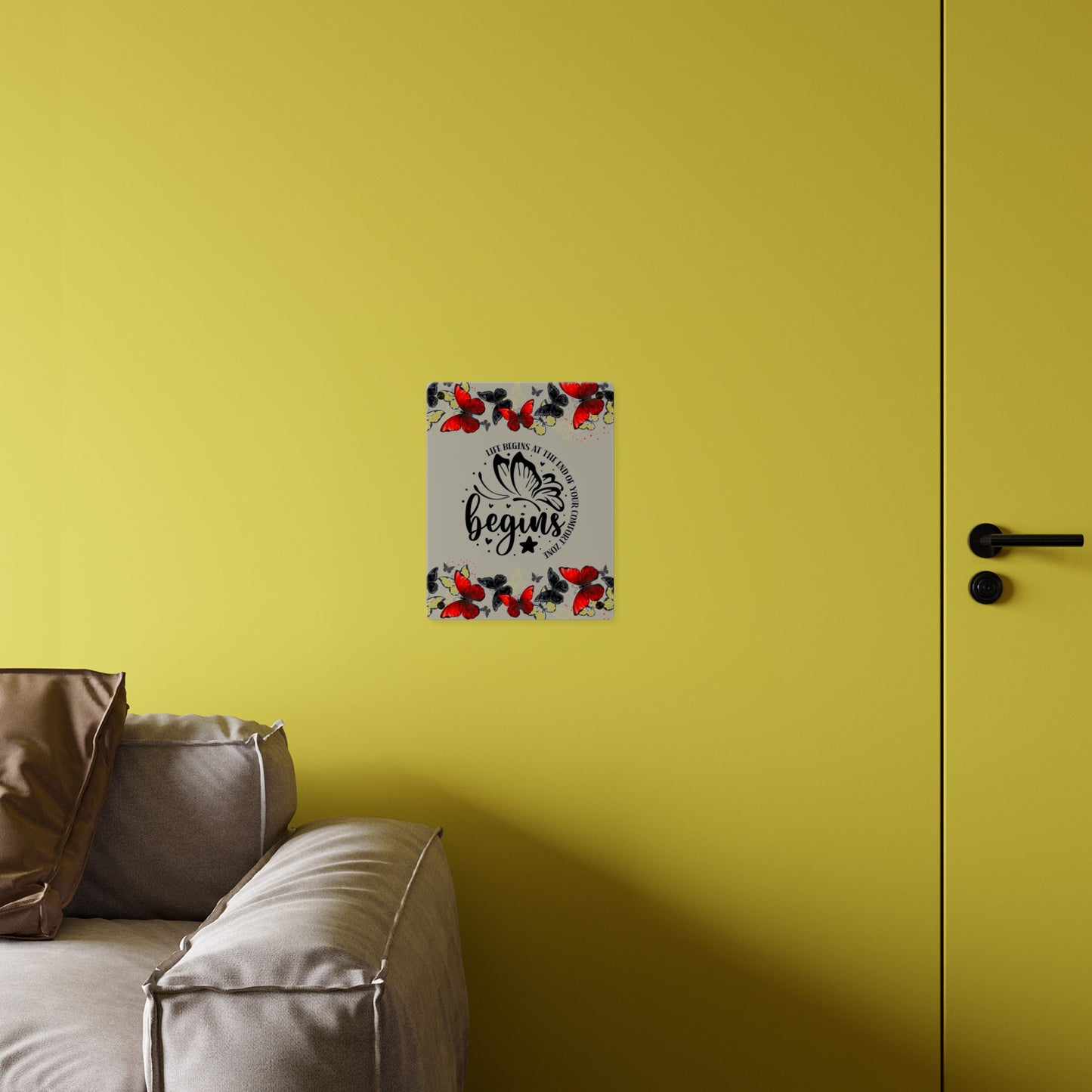 Inspirational Butterfly Acrylic Wall Art Panel - 'Life Begins' Decor