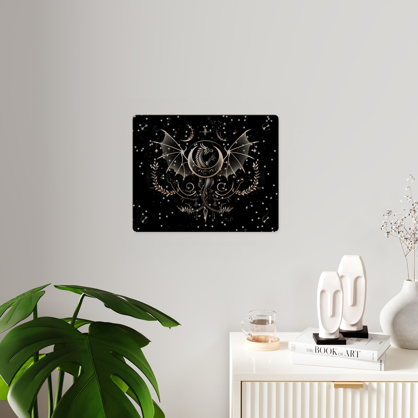 Mystical Dragon Acrylic Wall Art Panels - Celestial Decor for Fantasy Lovers