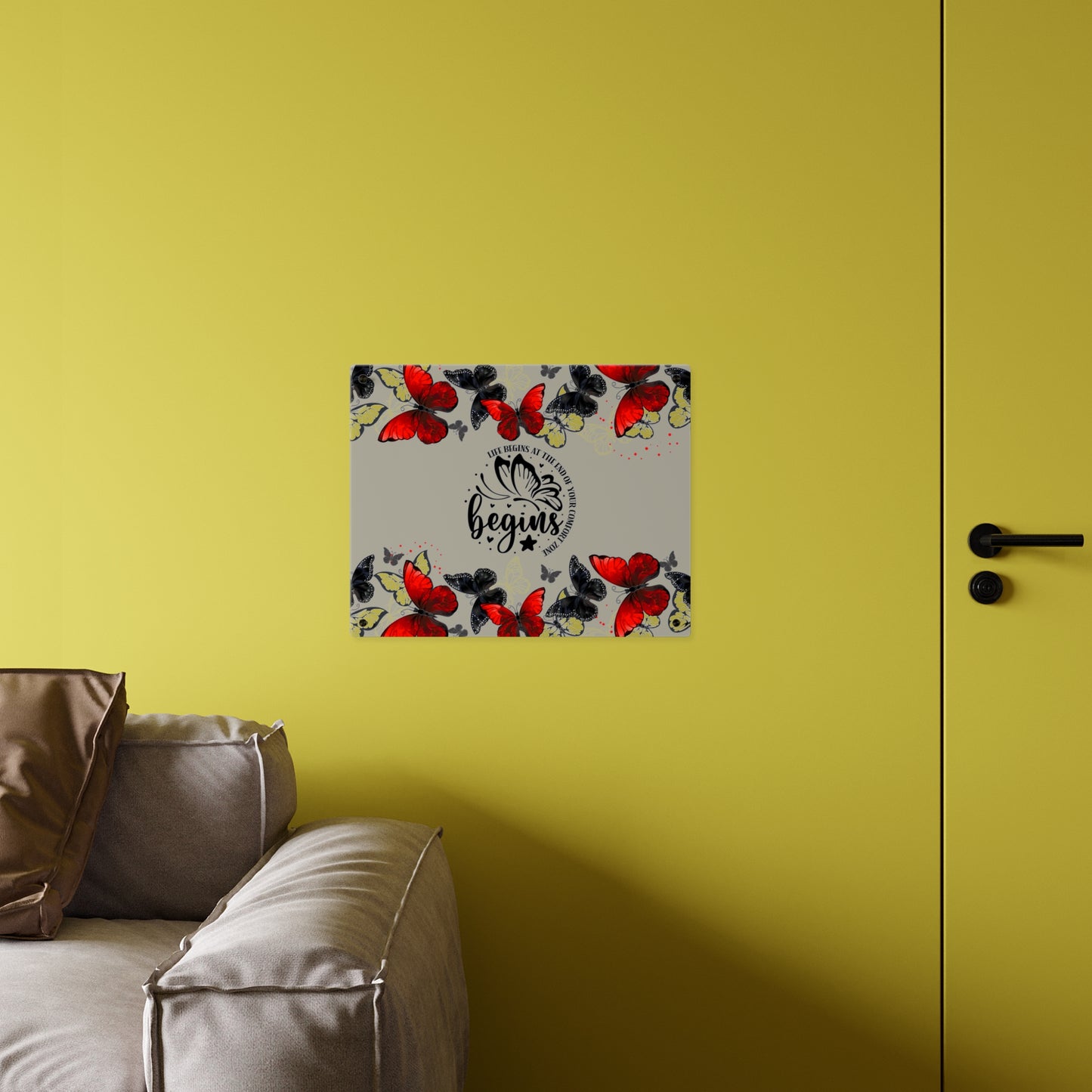 Inspirational Butterfly Acrylic Wall Art Panel - 'Life Begins' Decor