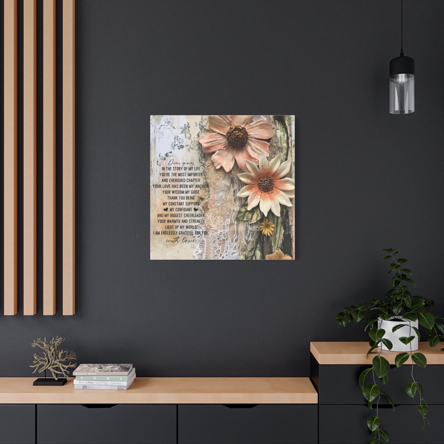Floral Canvas Wall Art - Heartfelt Mom Appreciation Decor