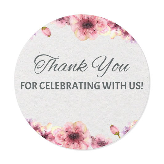 Floral Thank You Stickers, Wedding Favors, Party Favors, Personal Touch, Customizable Gift Tags