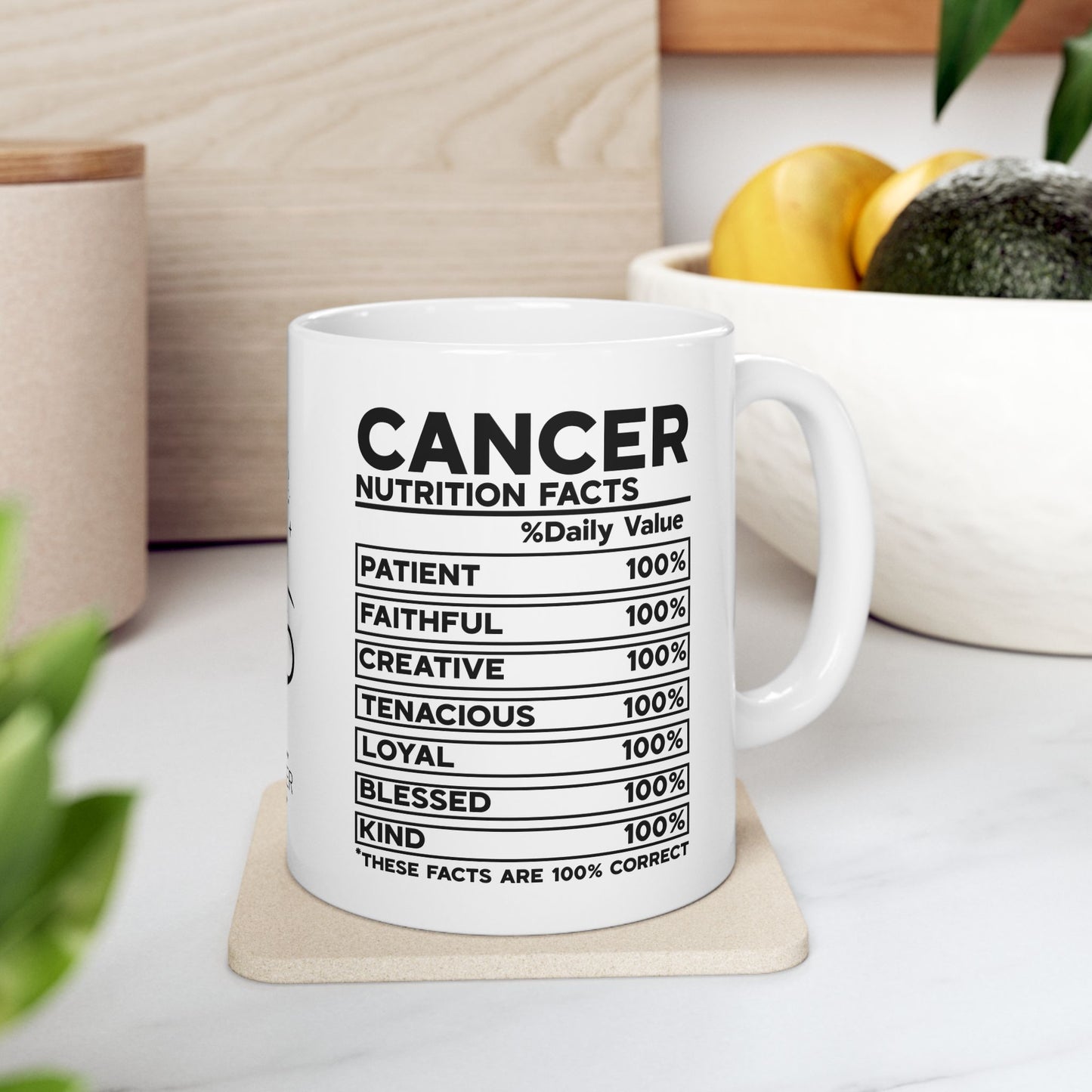 Cancer Zodiac Ceramic Mug – Empowering Design for Zodiac Lovers