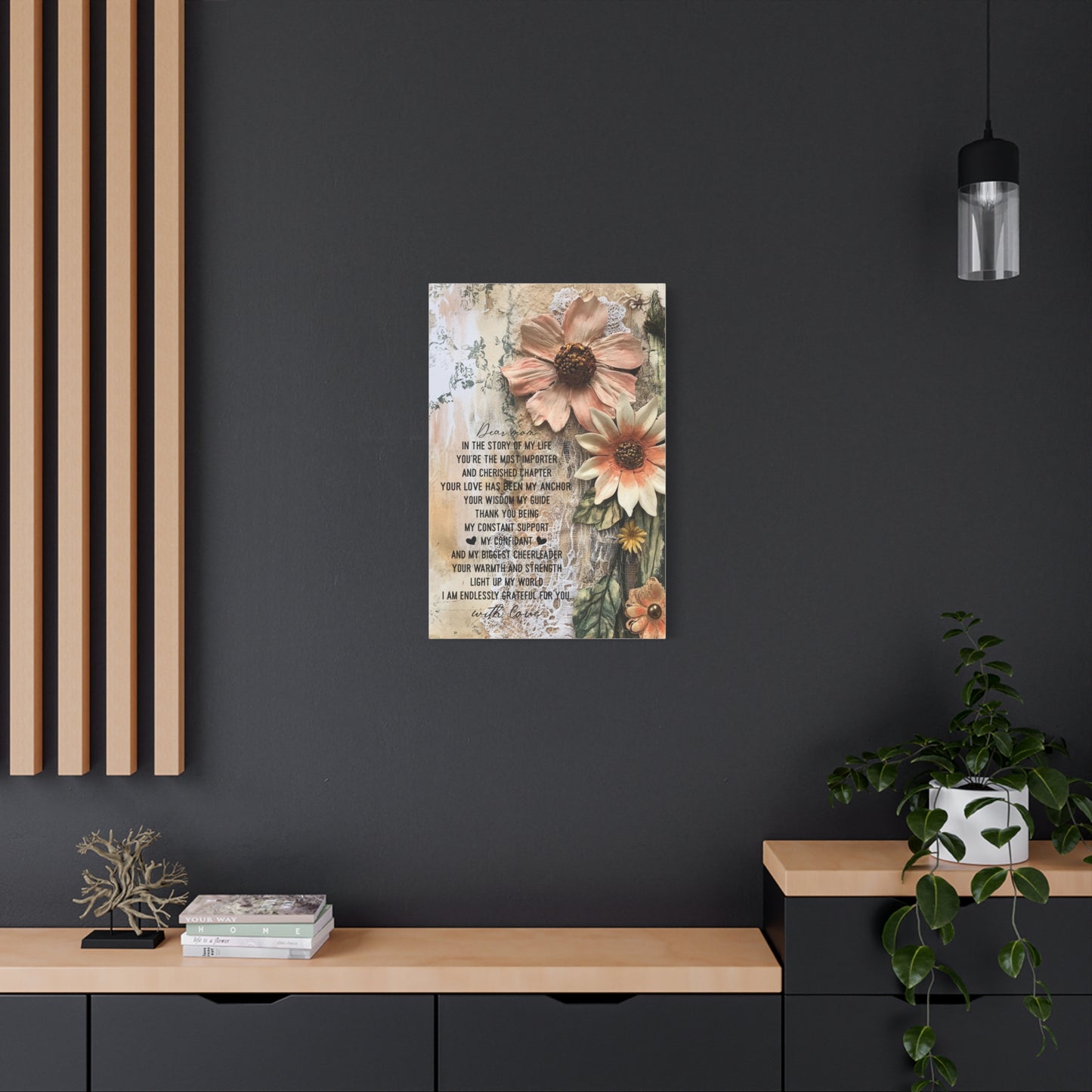 Floral Canvas Wall Art - Heartfelt Mom Appreciation Decor