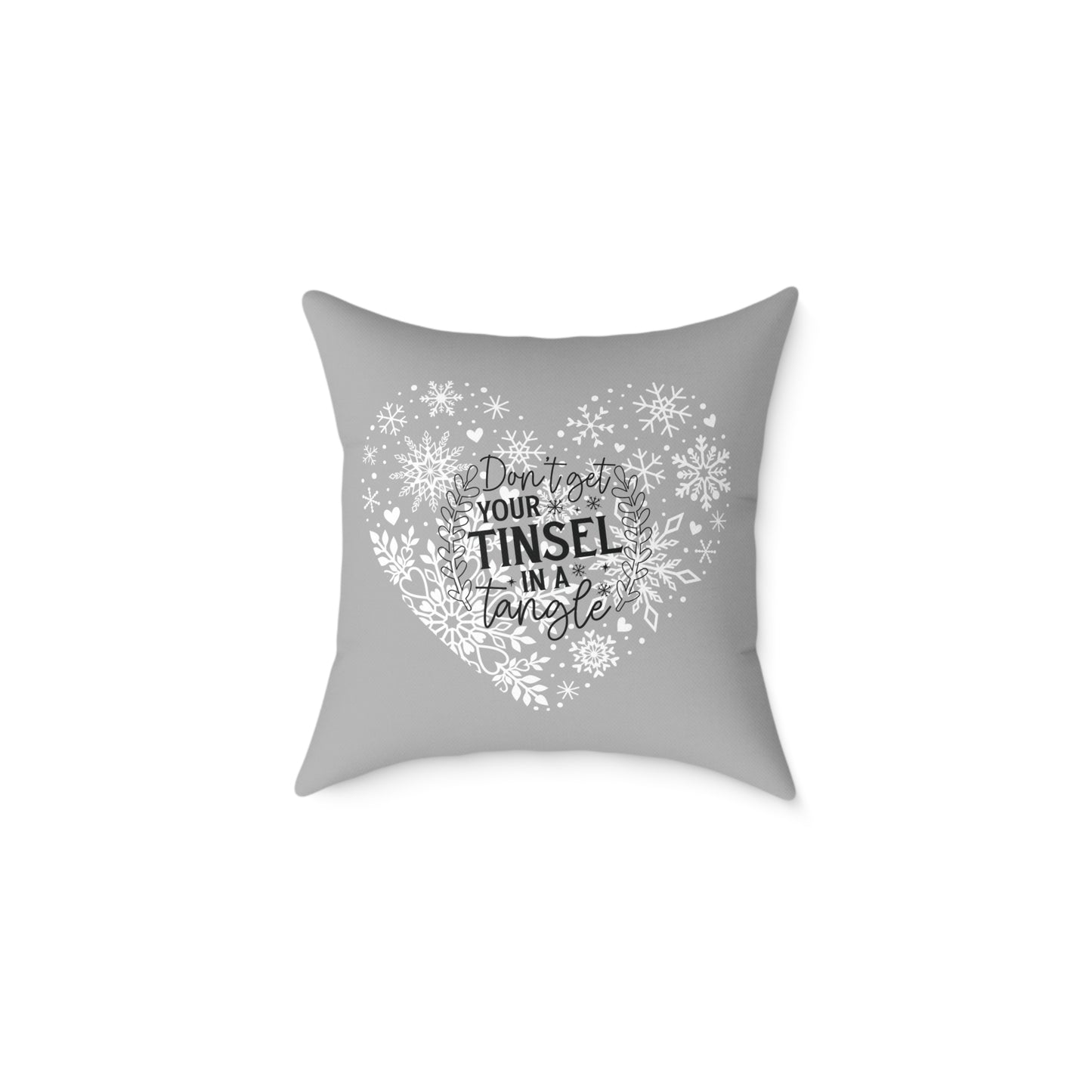 Holiday Funny Square Poly Canvas Pillow, Beautiful two-sided Holiday Decor. Holiday Humor for Home or Office, Accent for Any Room