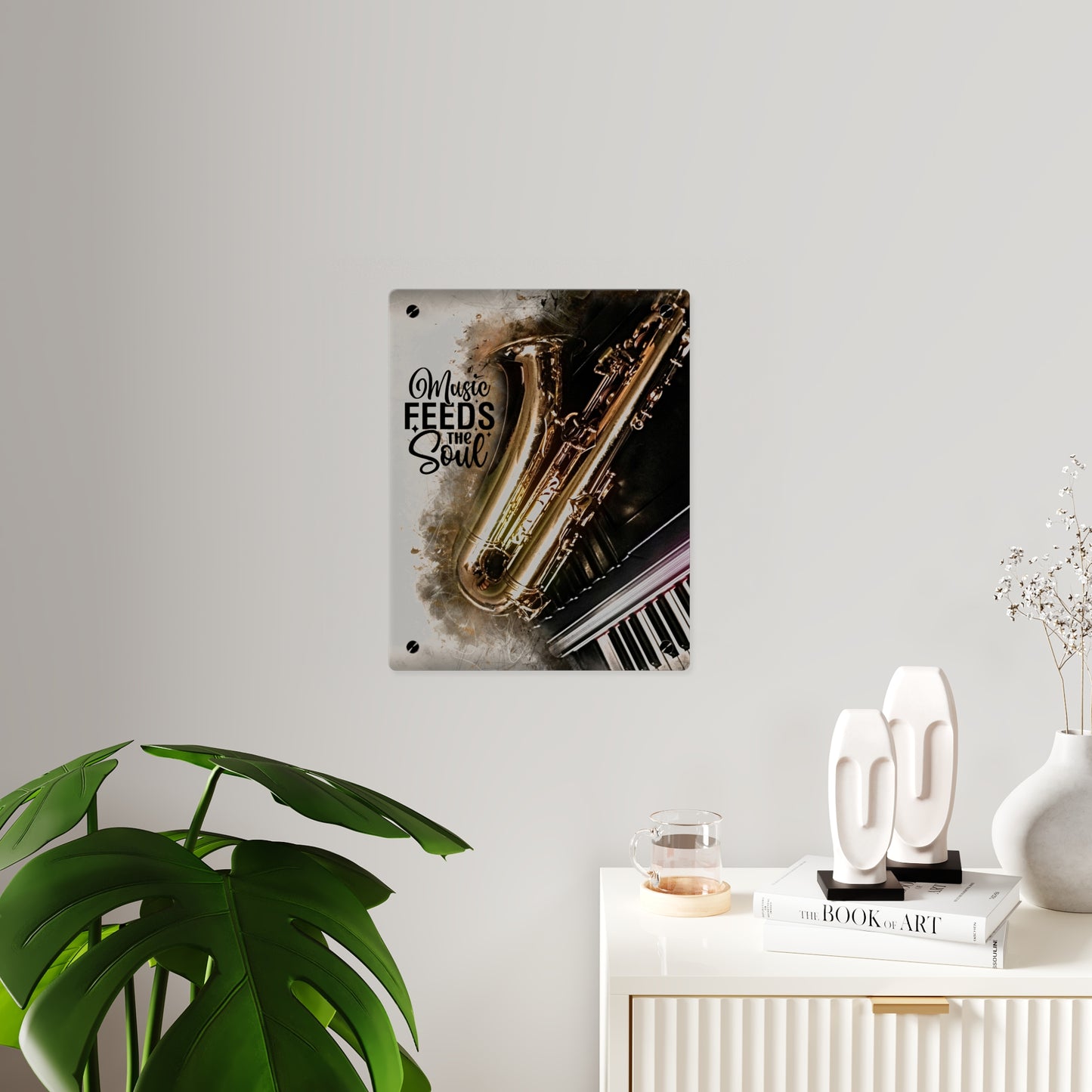 Inspirational Acrylic Wall Art Panel - "Music Feeds the Soul"