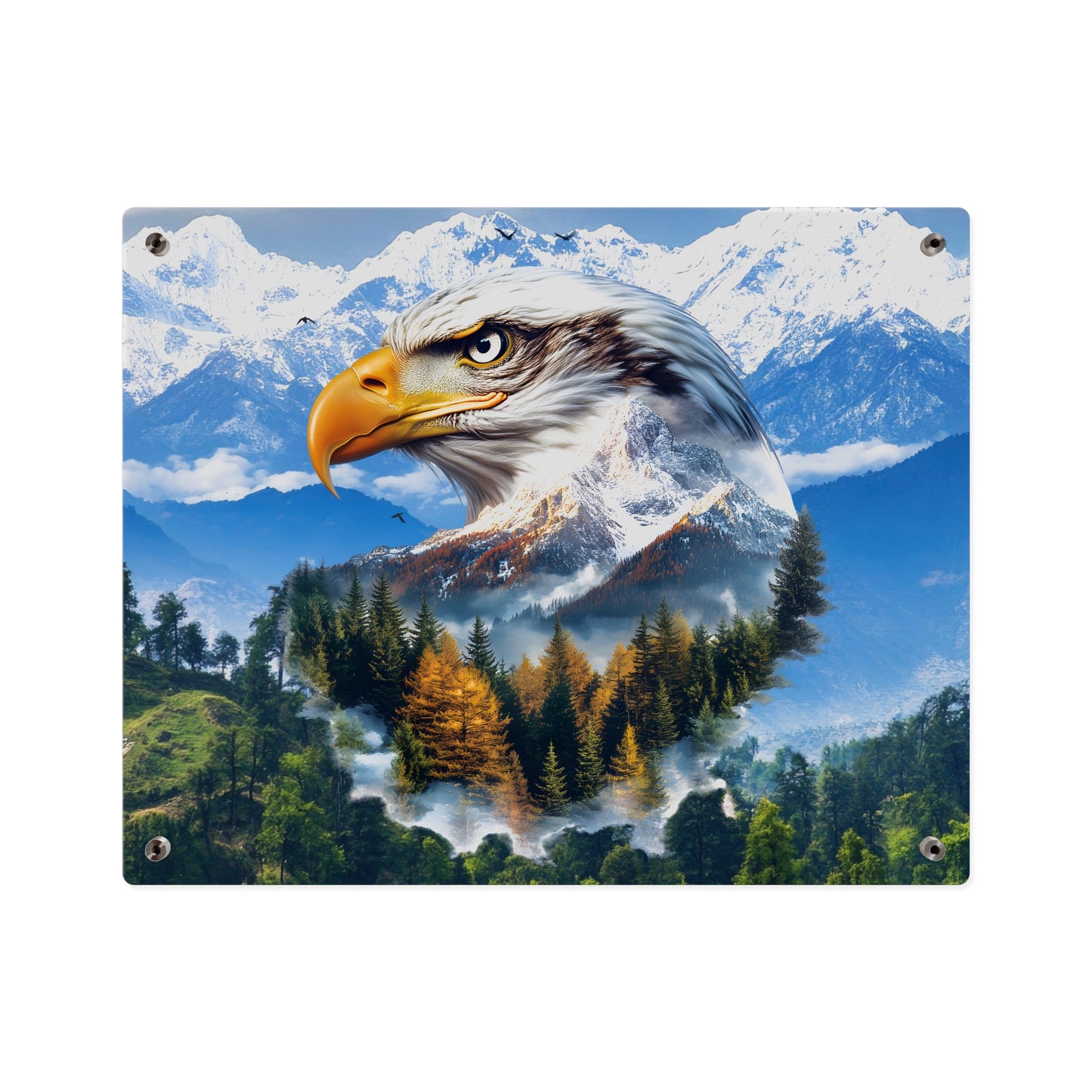 Eagle Mountain Acrylic Wall Art Panel — Patriotic Wilderness Landscape Decor