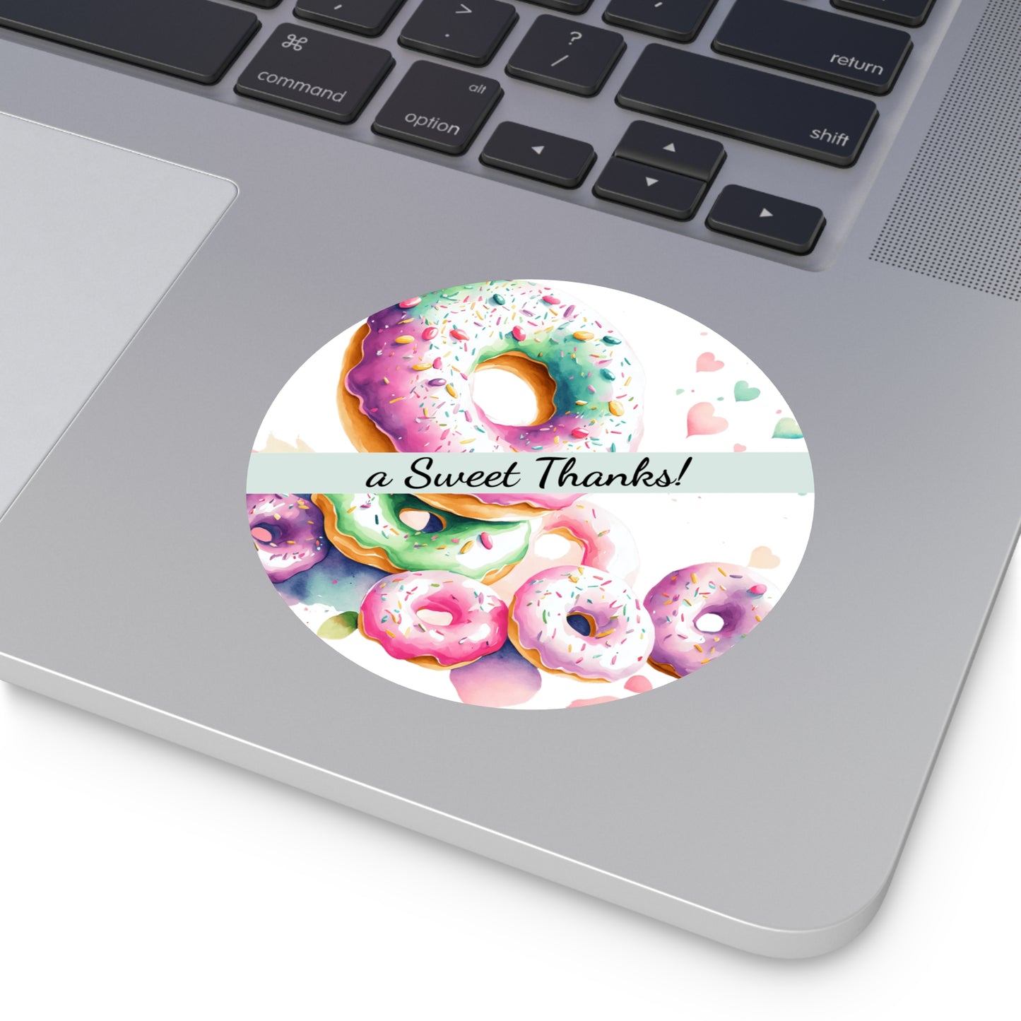 Custom Donut Round Vinyl Stickers | Sweet Thanks, Gift Labels, Party Favors, Wedding Decor, Custom Stickers