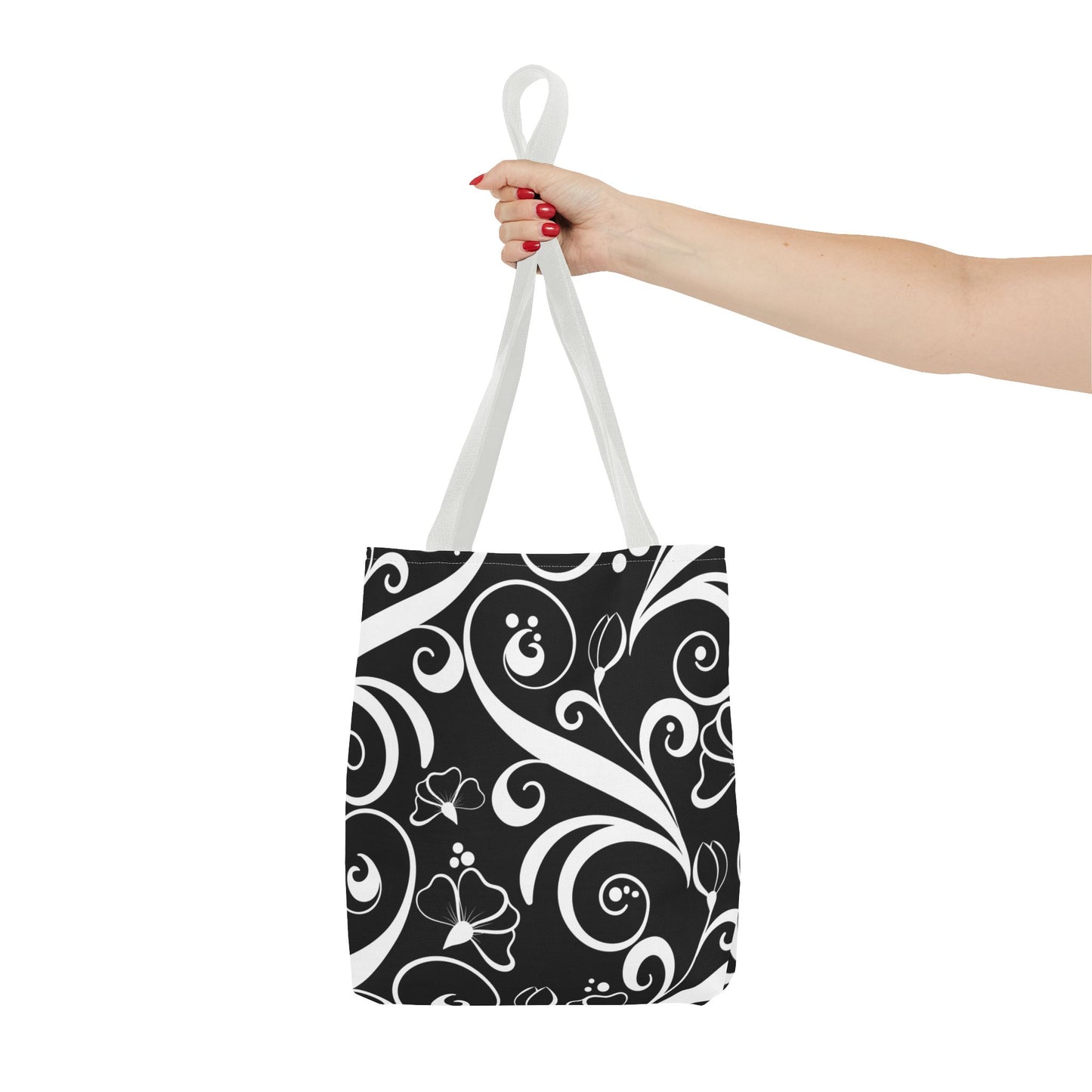 Fashionable Black and White Pattern Tote Bag (AOP), Stylish, Great Gift Idea for Birthdays, Holidays, Any Occasion for Anyone