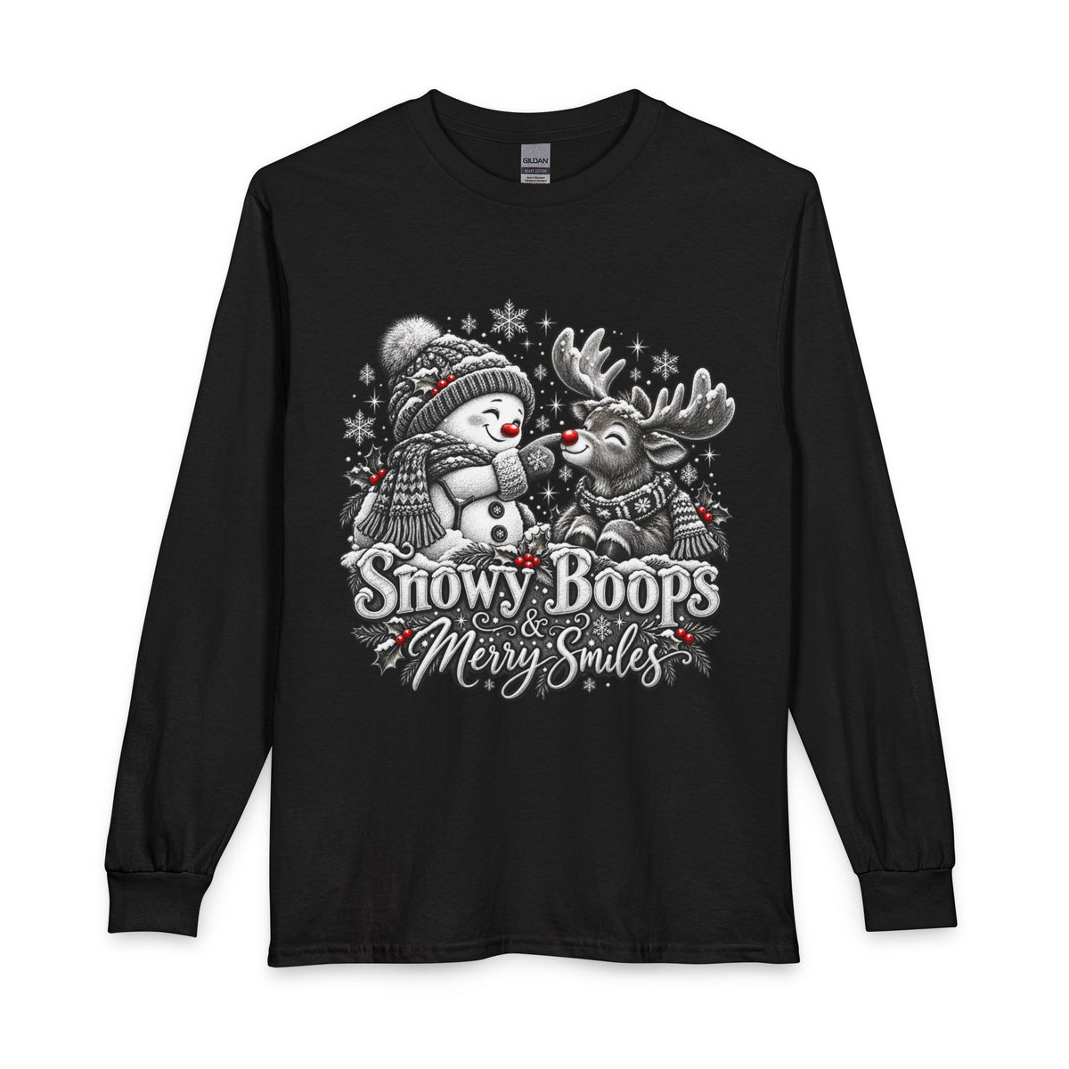 Snowy Boops Merry Smiles Christmas Long Sleeve T-Shirt