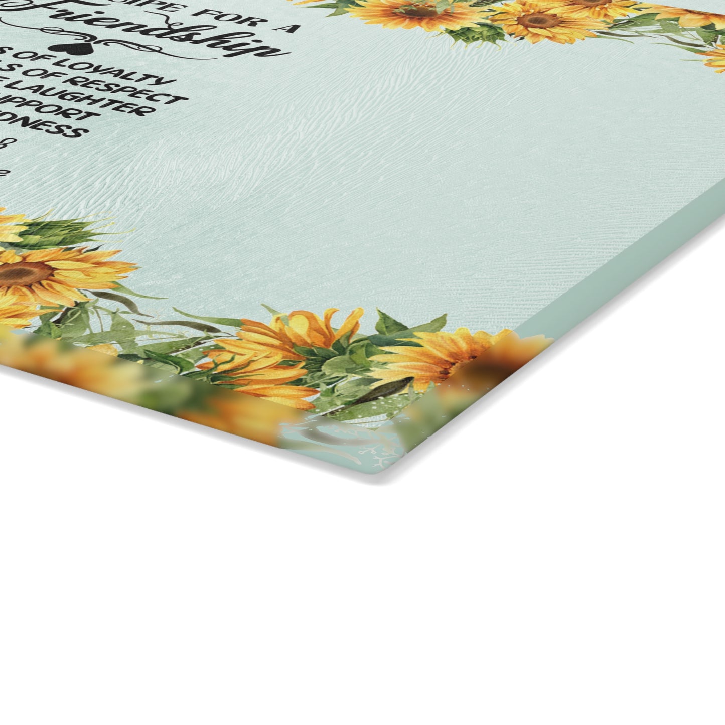 Glass Cutting Board Friendship Quote - Kitchen Essential Gift