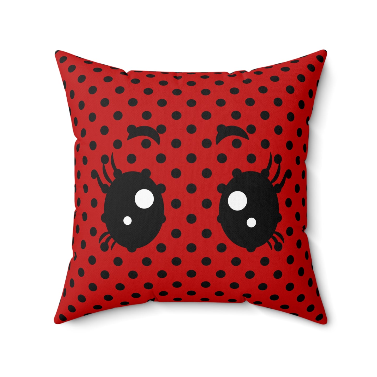 Decorative Spun Polyester Square Pillow, Cute Ladybug Pillow Decor for Home or Office, Stylish Accent for Any Room for Anyone