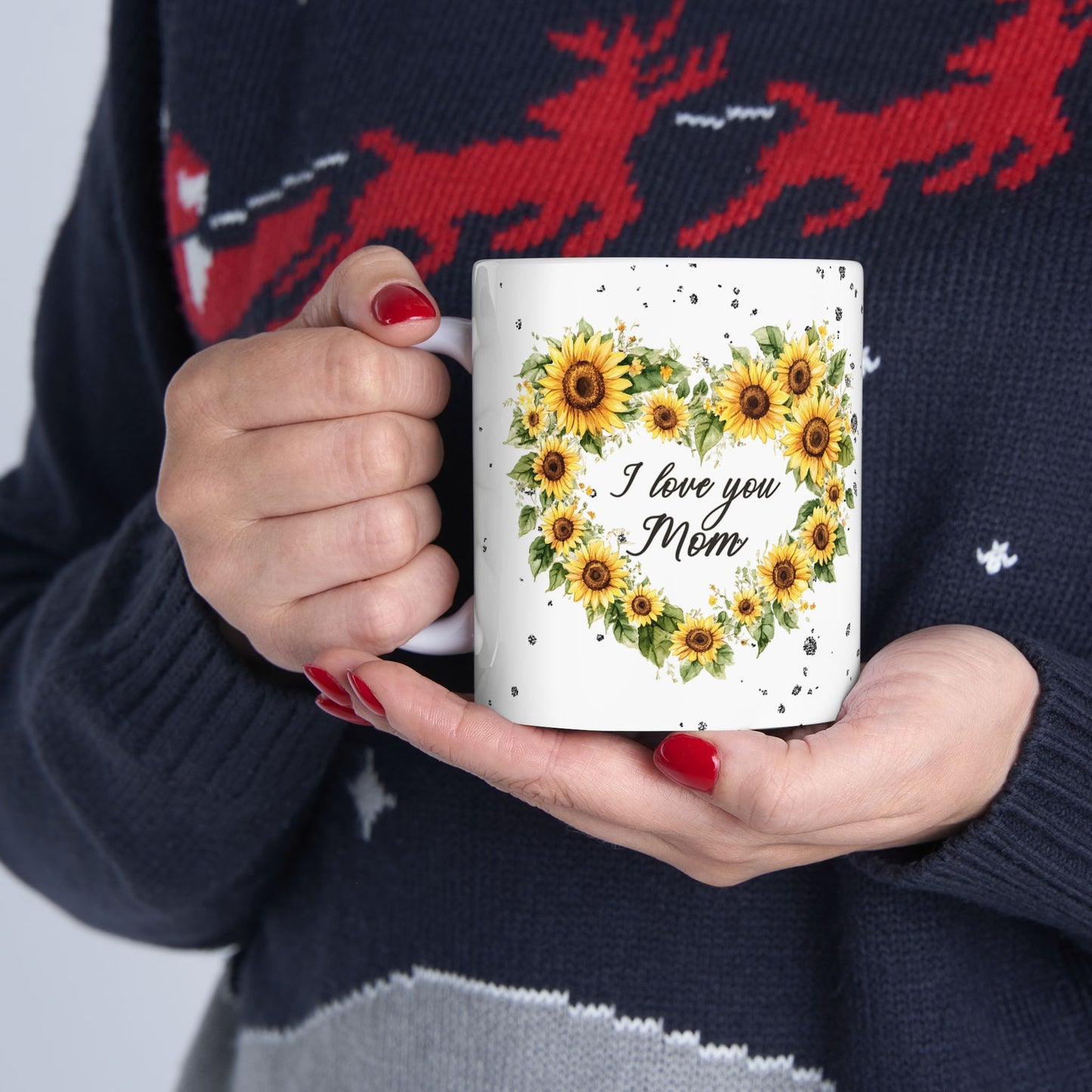 Sunflower Mom Ceramic Coffee Mug - Inspirational Mother's Day Gift Idea or Any Occasion (11oz, 15oz)