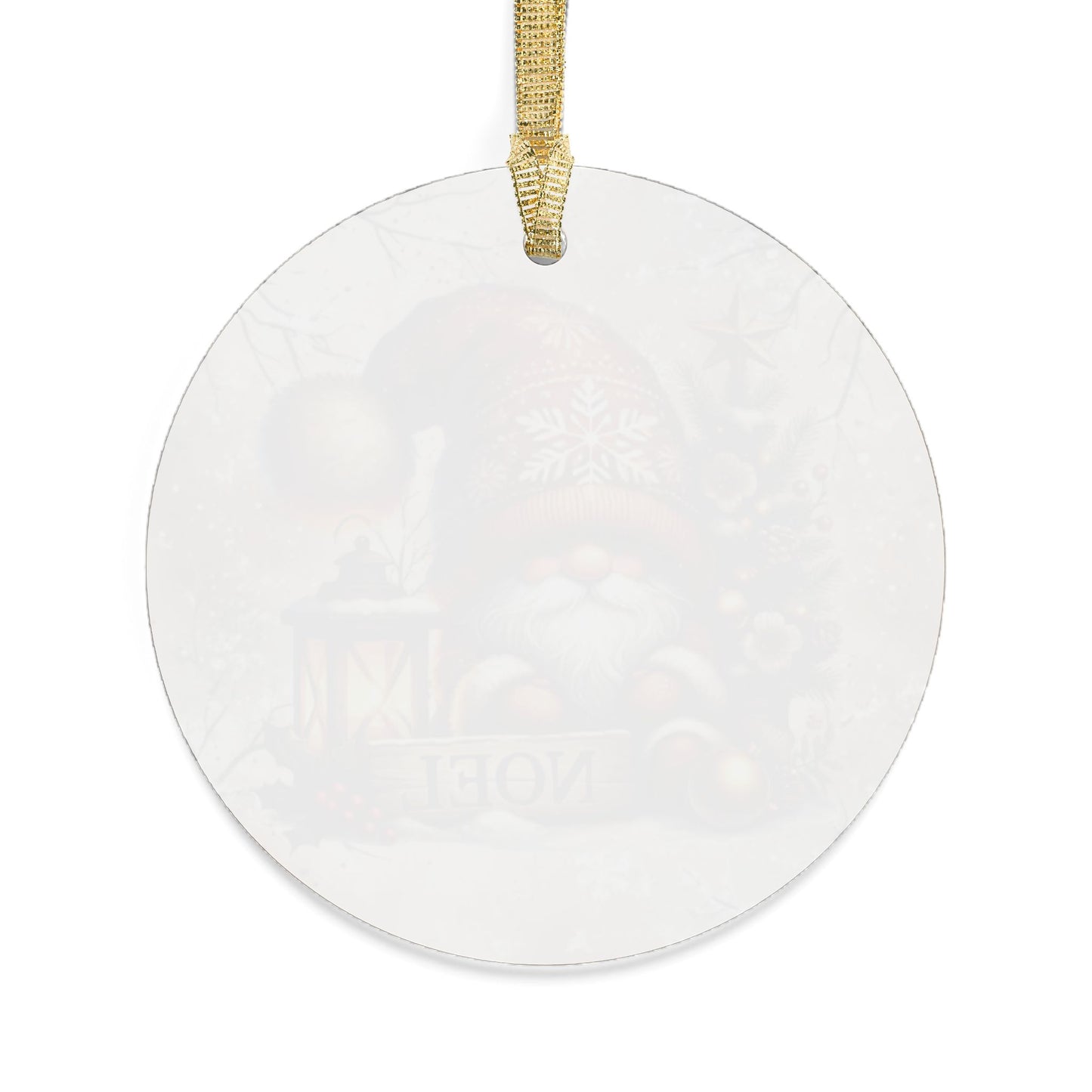 Festive Acrylic Ornaments with "Noel" Christmas Gnome Design Holiday Decor