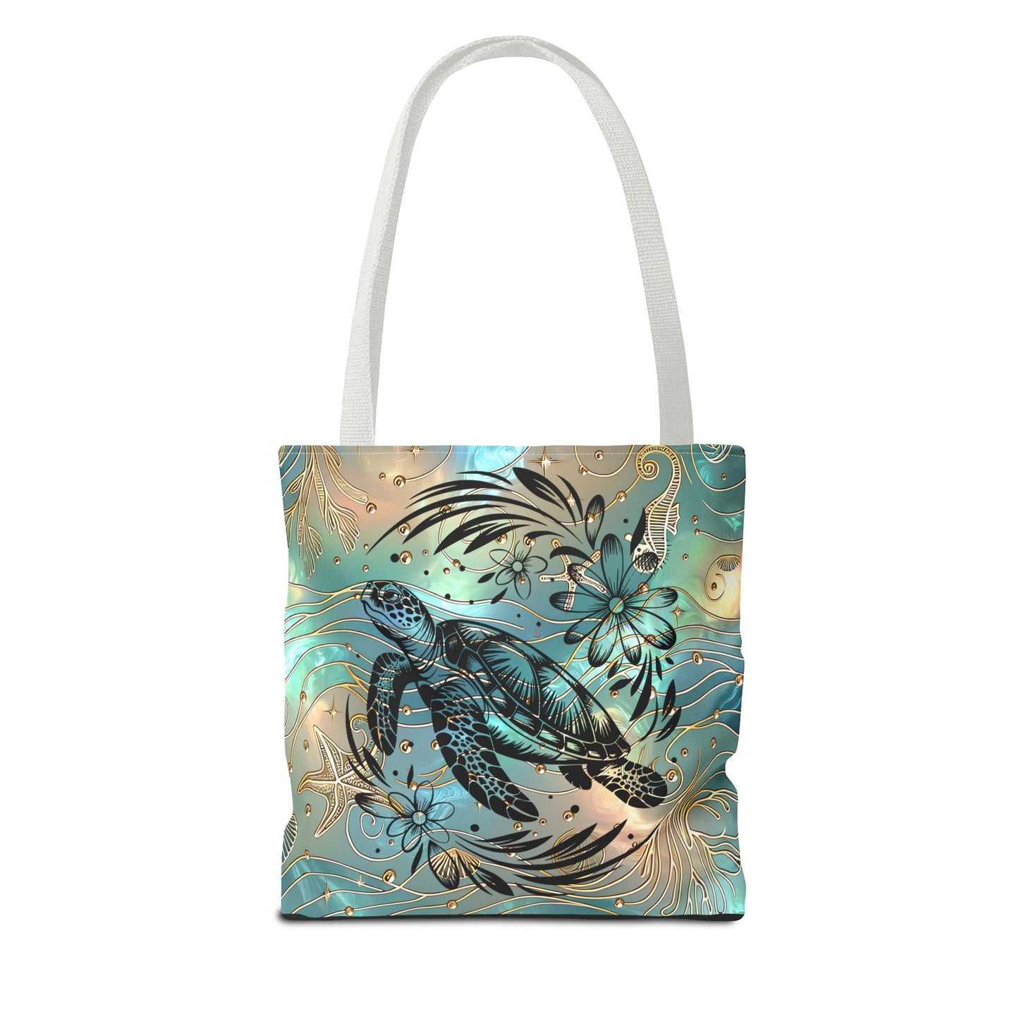 Ocean-Inspired Turtle Tote Bag - Beach Lover's Canvas Eco-Friendly Summer Gift
