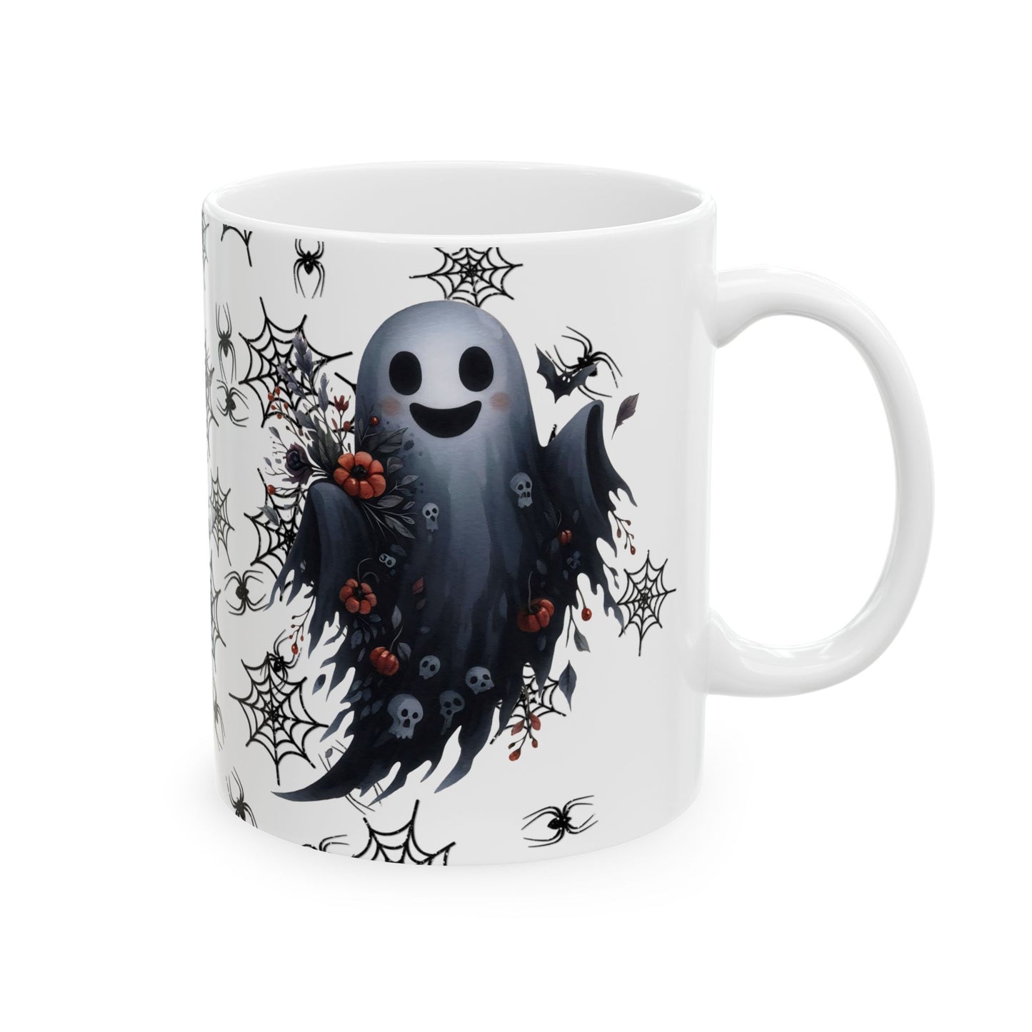 Spooky Cute Ghost Halloween Ceramic Mug, Coffee Cup for Autumn Decor, Gift for Witch Lovers, Tea Mug for Haunting Vibes, 11oz or 15oz Options