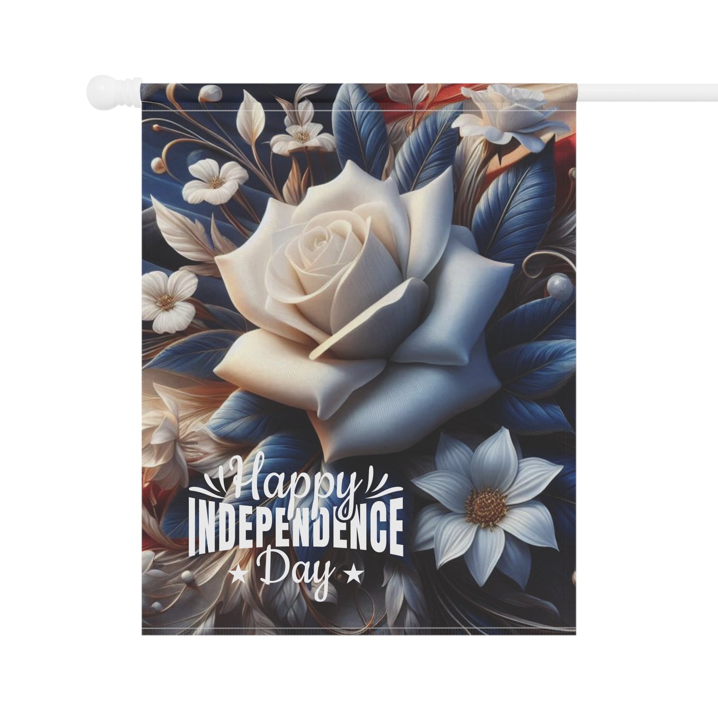 Independence Day Garden Flag - Elegant Floral Decor Banner